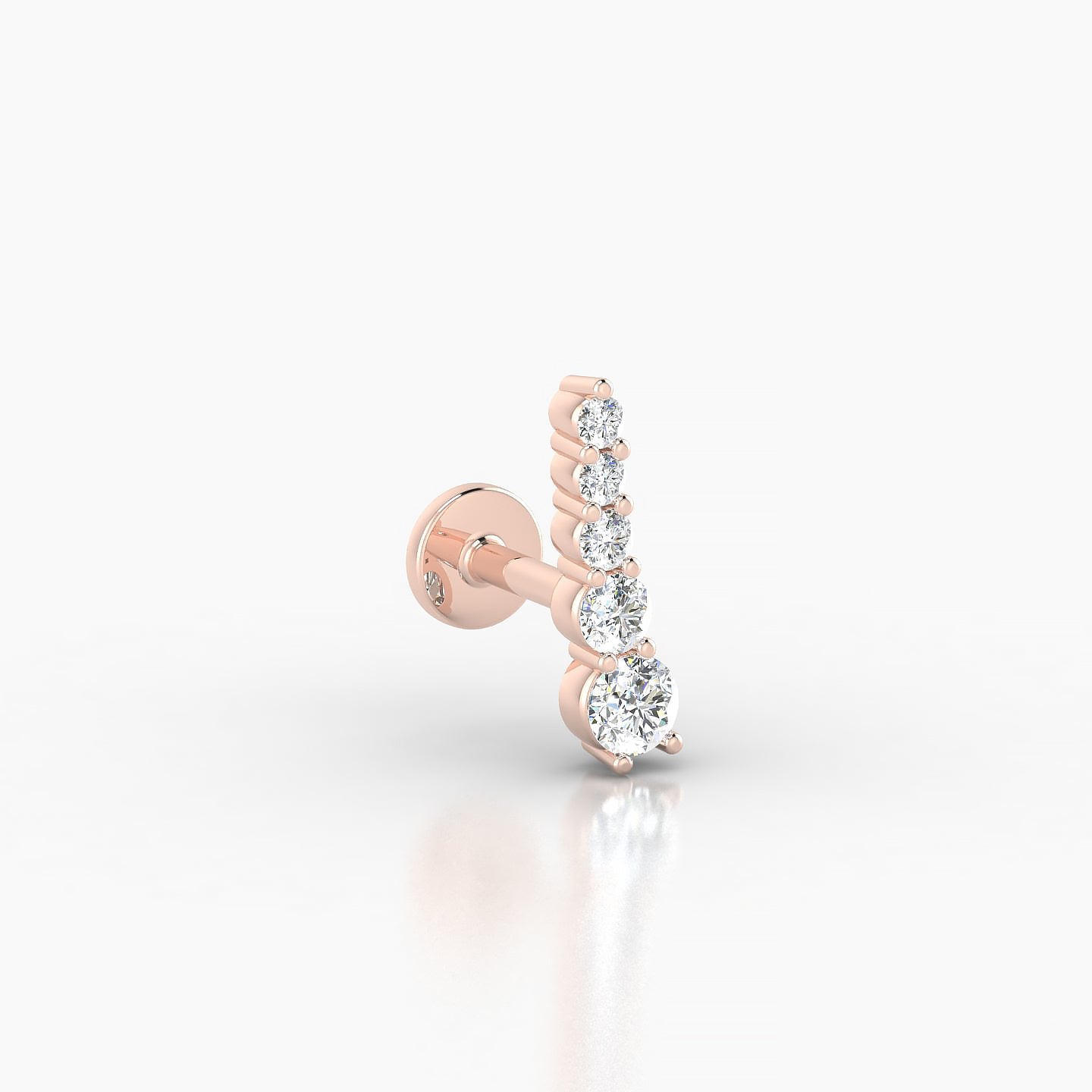 Serthus | 18k Rose Gold 10 mm 5 mm Long Diamond Right Piercing