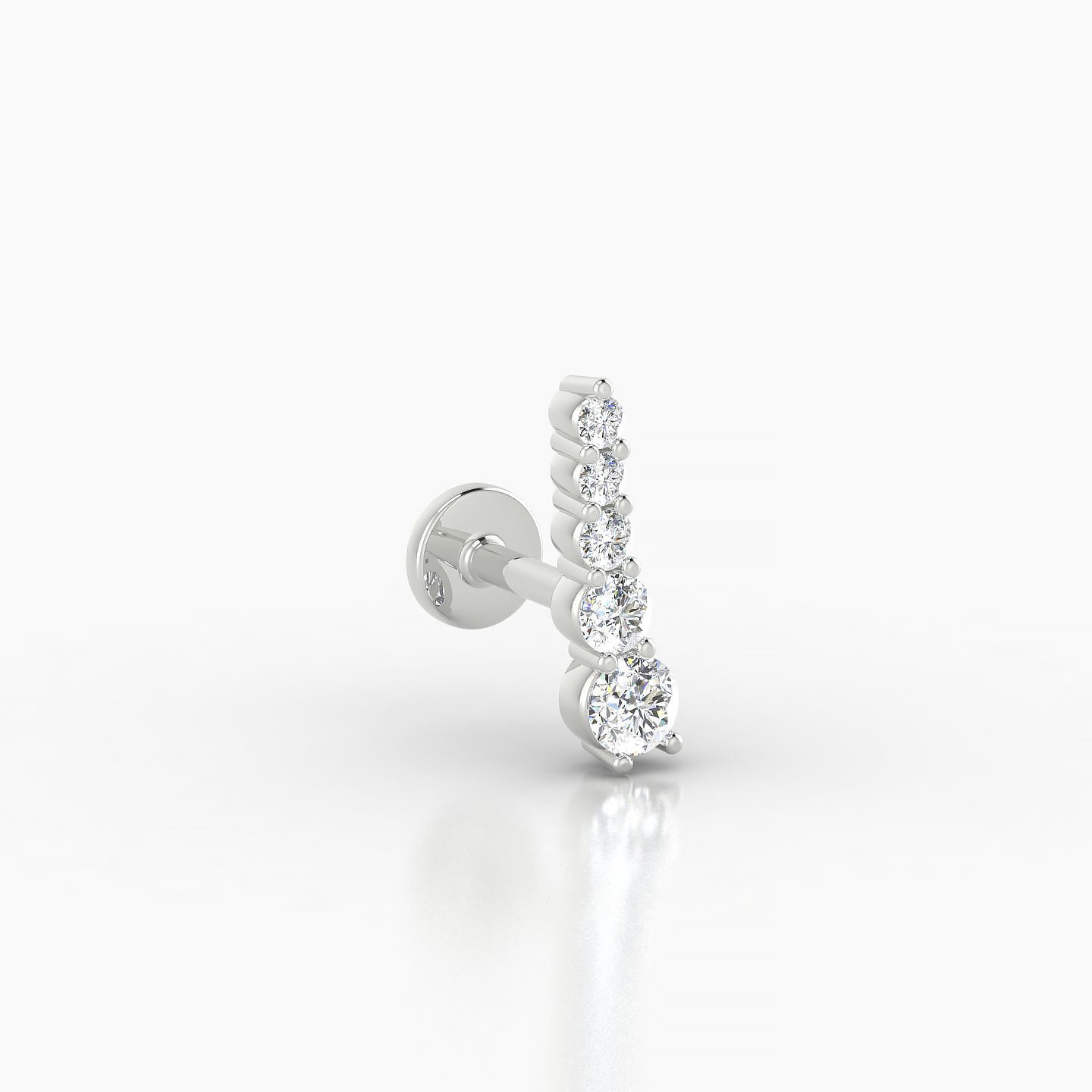 Serthus | 18k White Gold 10 mm 5 mm Long Diamond Right Piercing