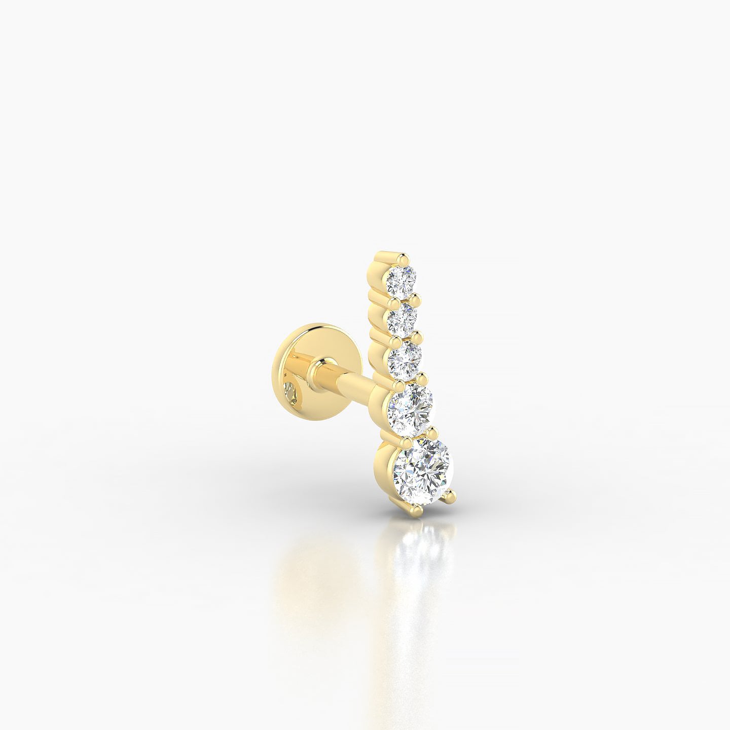 Serthus | 18k Yellow Gold 10 mm 5 mm Long Diamond Right Piercing