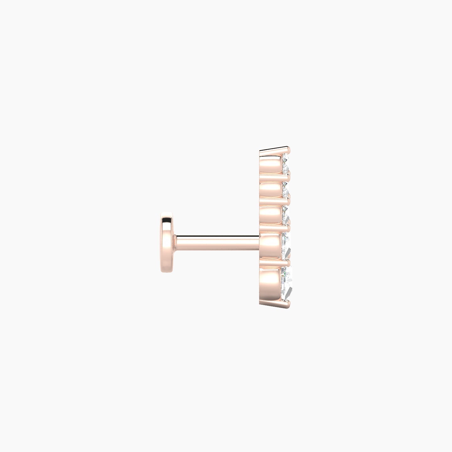 Serthus | 18k Rose Gold 10 mm 5 mm Long Diamond Right Piercing