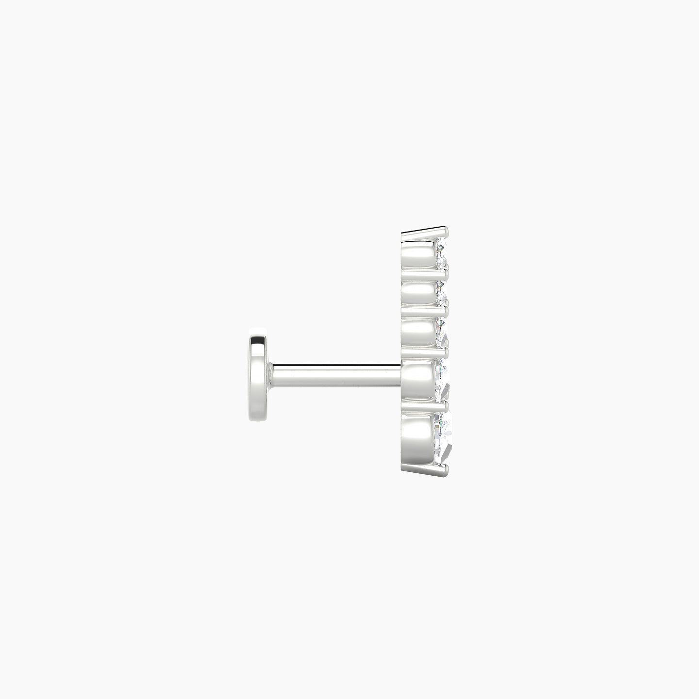 Serthus | 18k White Gold 10 mm 5 mm Long Diamond Right Piercing