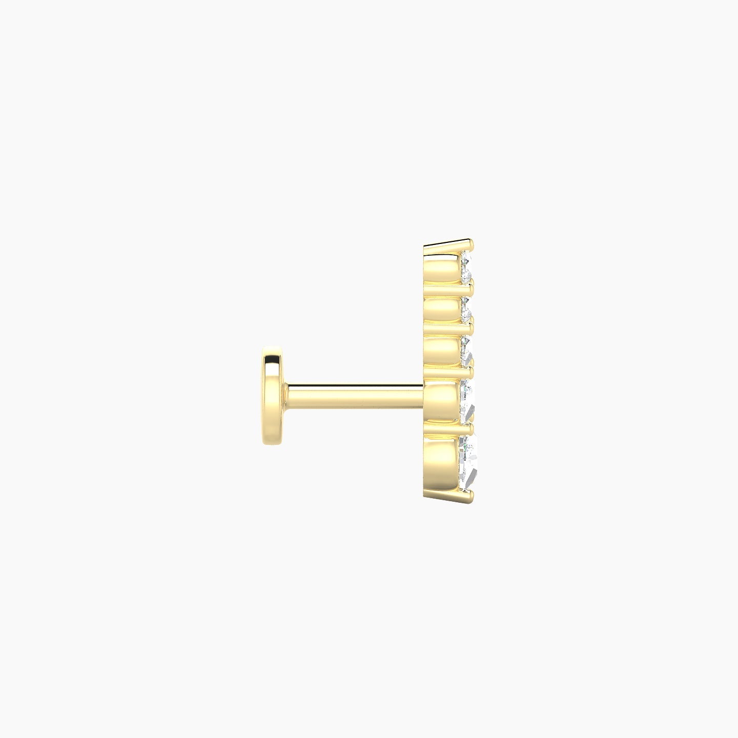 Serthus | 18k Yellow Gold 10 mm 5 mm Long Diamond Right Piercing