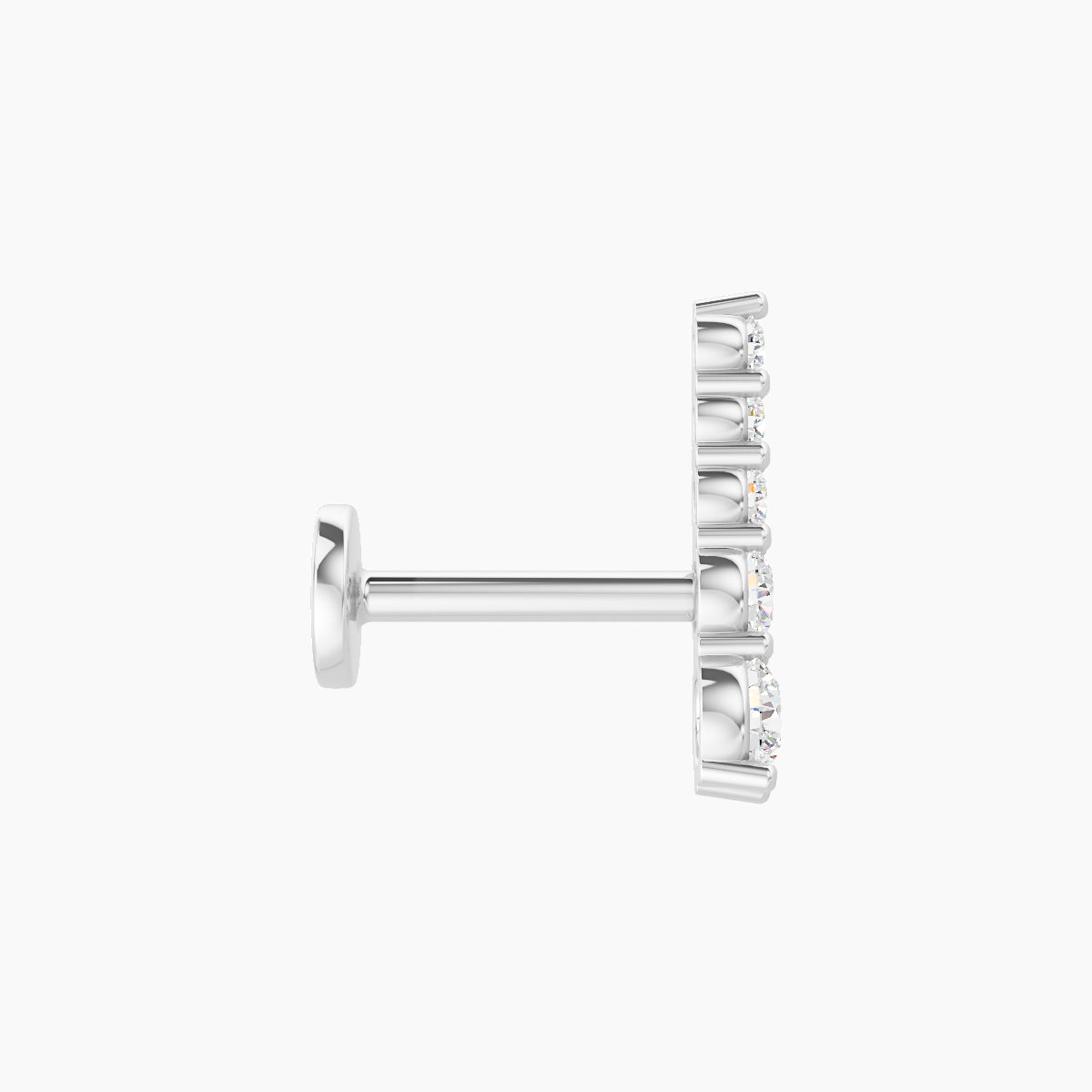 Serthus | 18k White Gold 10 mm 6.5 mm Long Diamond Left Piercing