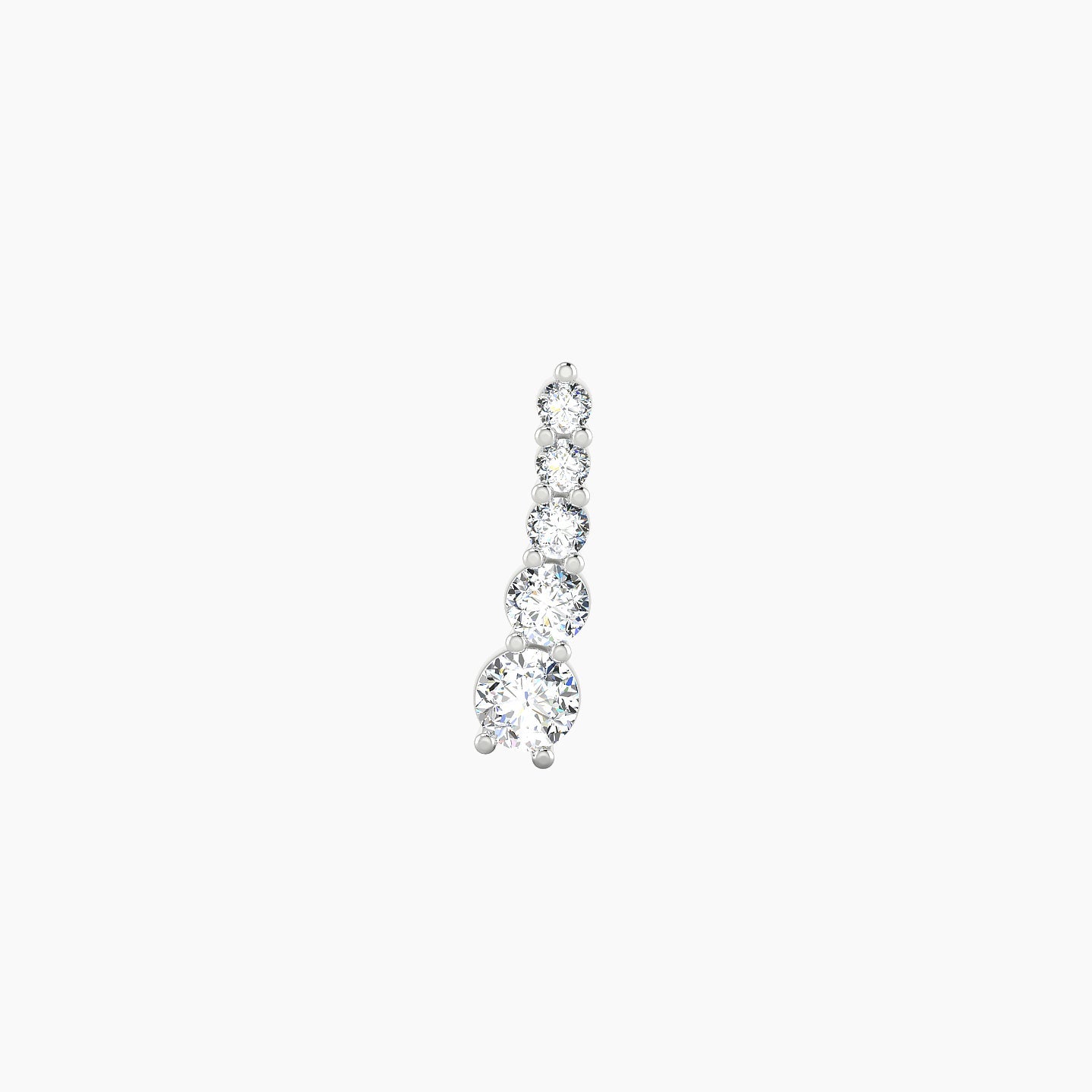 Serthus | 18k White Gold 10 mm 6.5 mm Long Diamond Left Piercing