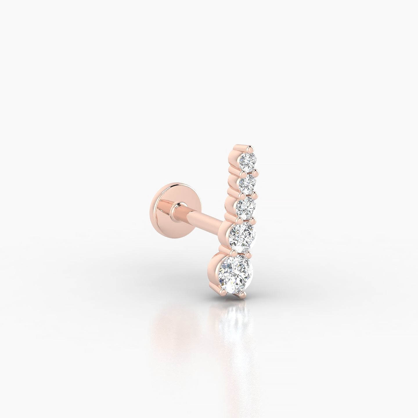Serthus | 18k Rose Gold 10 mm 6.5 mm Long Diamond Left Piercing