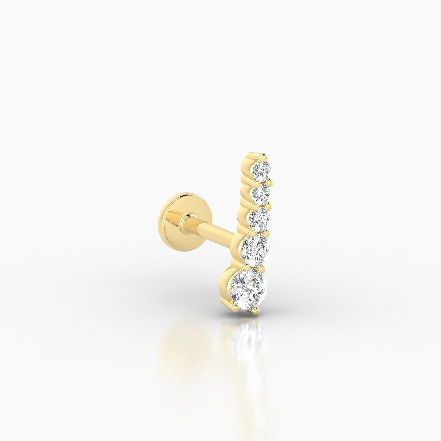 Serthus | 18k Yellow Gold 10 mm 6.5 mm Long Diamond Left Piercing