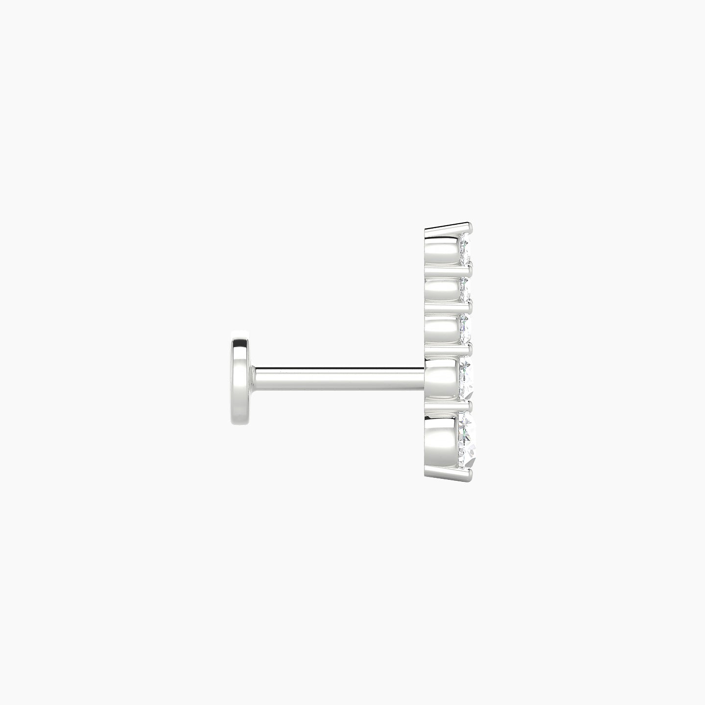 Serthus | 18k White Gold 10 mm 6.5 mm Long Diamond Left Piercing