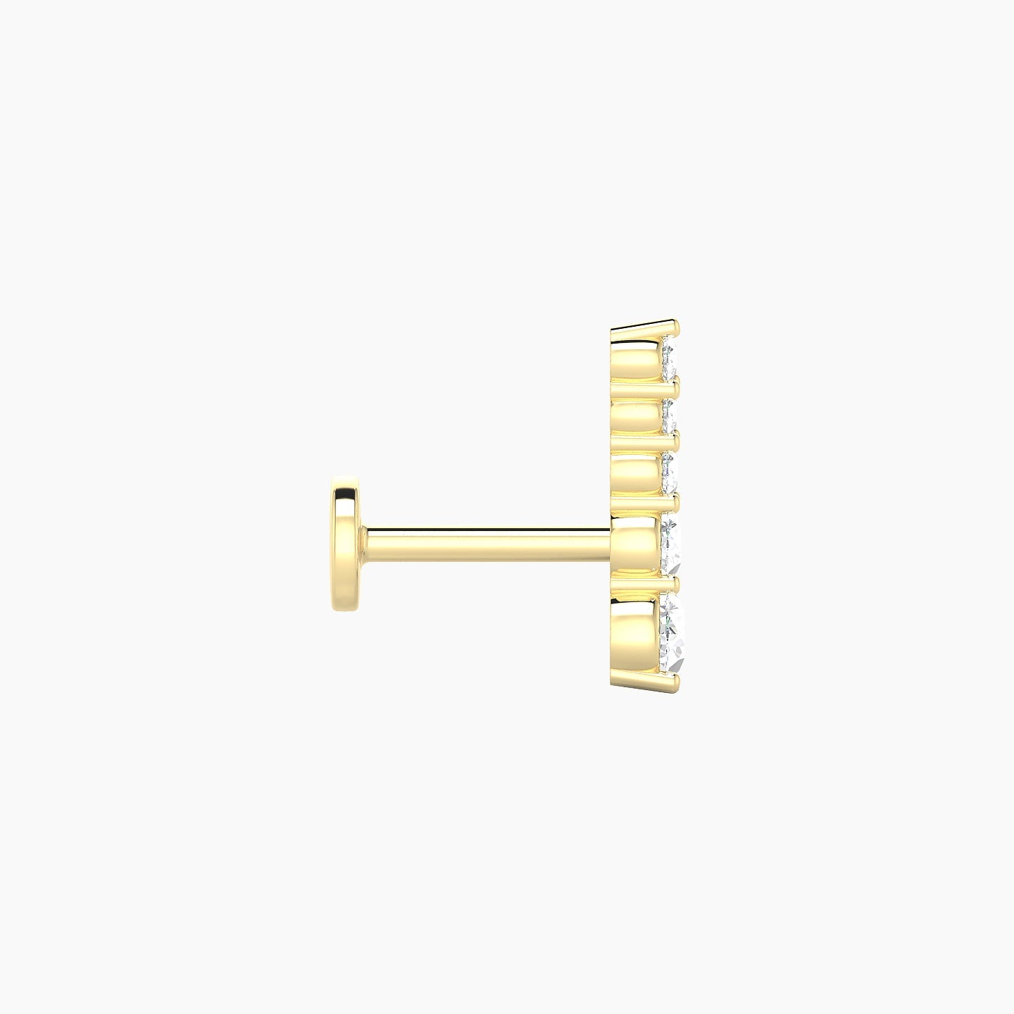 Serthus | 18k Yellow Gold 10 mm 6.5 mm Long Diamond Left Piercing