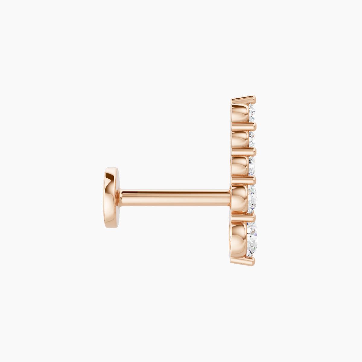 Serthus | 18k Rose Gold 10 mm 6.5 mm Long Diamond Right Piercing