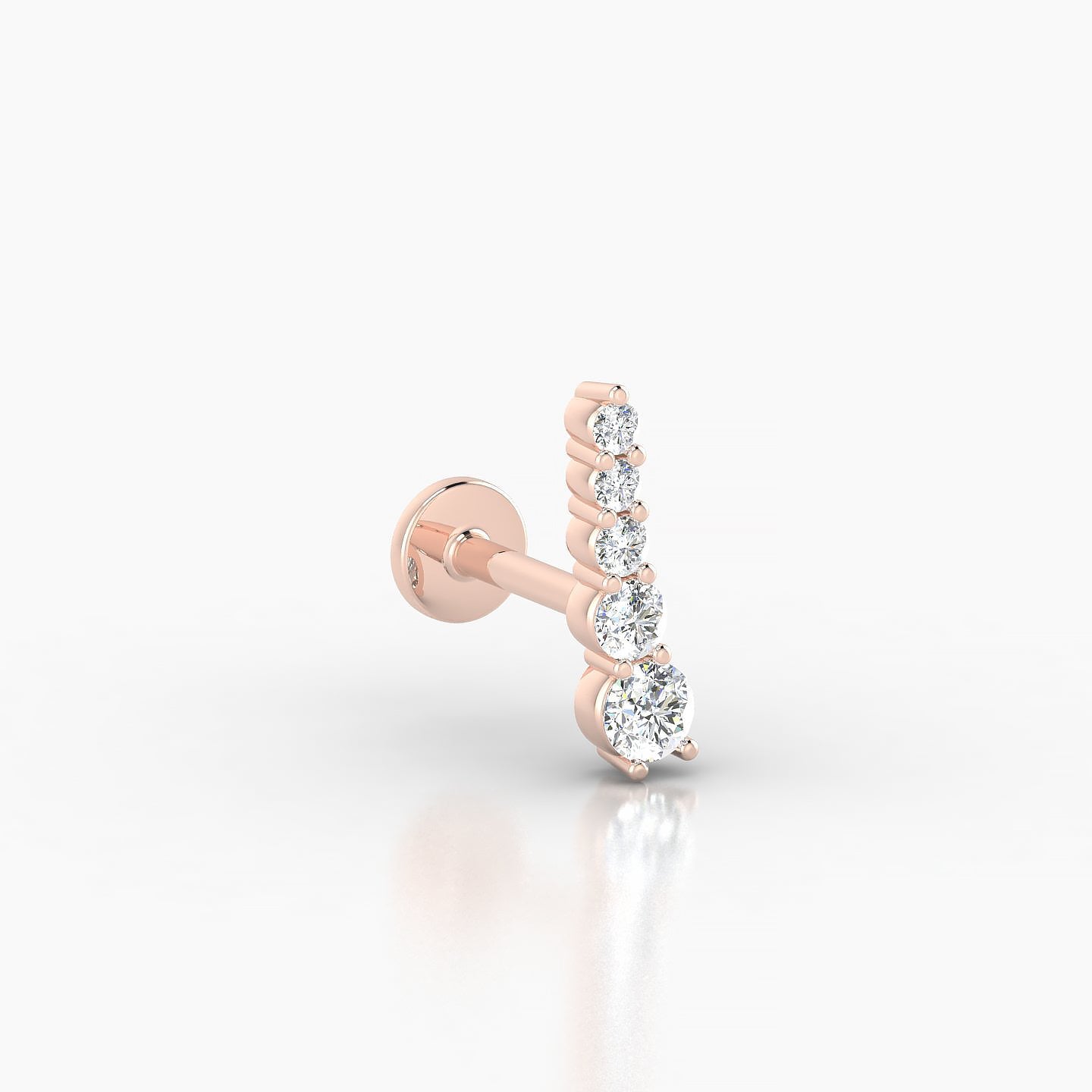 Serthus | 18k Rose Gold 10 mm 6.5 mm Long Diamond Right Piercing