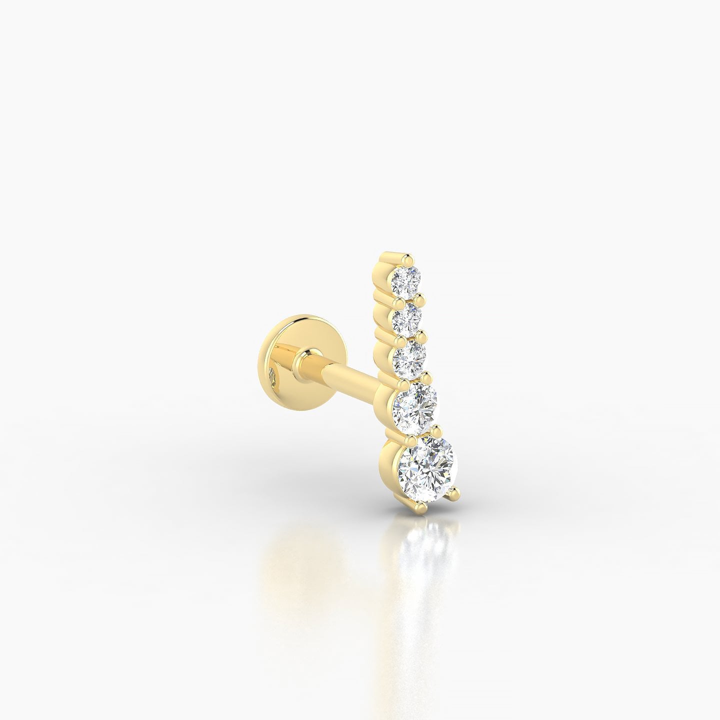 Serthus | 18k Yellow Gold 10 mm 6.5 mm Long Diamond Right Piercing