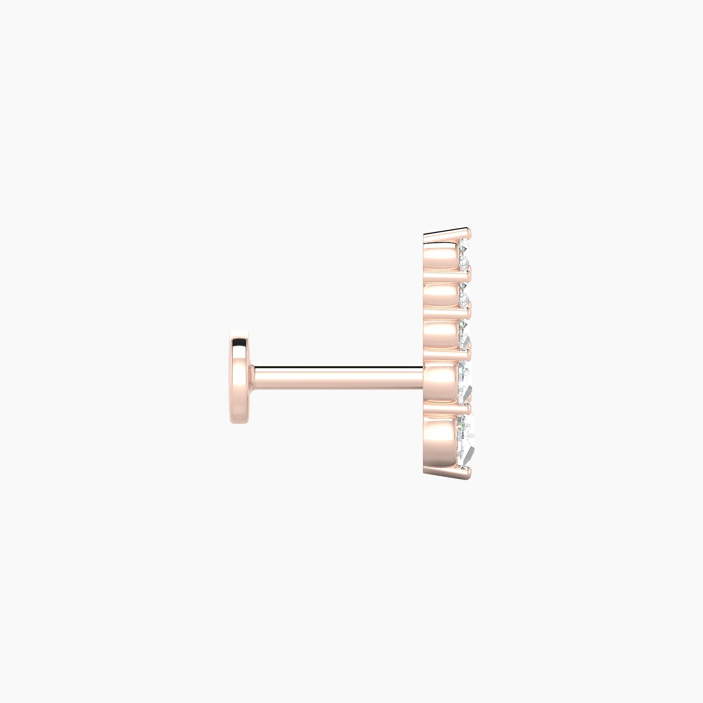Serthus | 18k Rose Gold 10 mm 6.5 mm Long Diamond Right Piercing