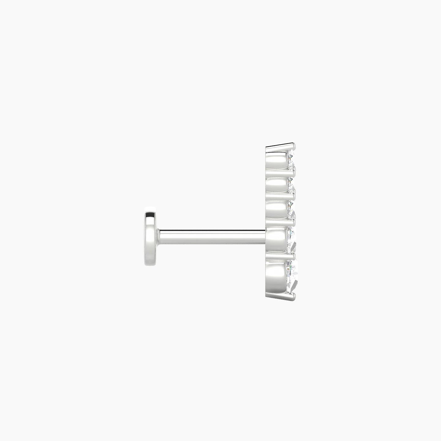 Serthus | 18k White Gold 10 mm 6.5 mm Long Diamond Right Piercing