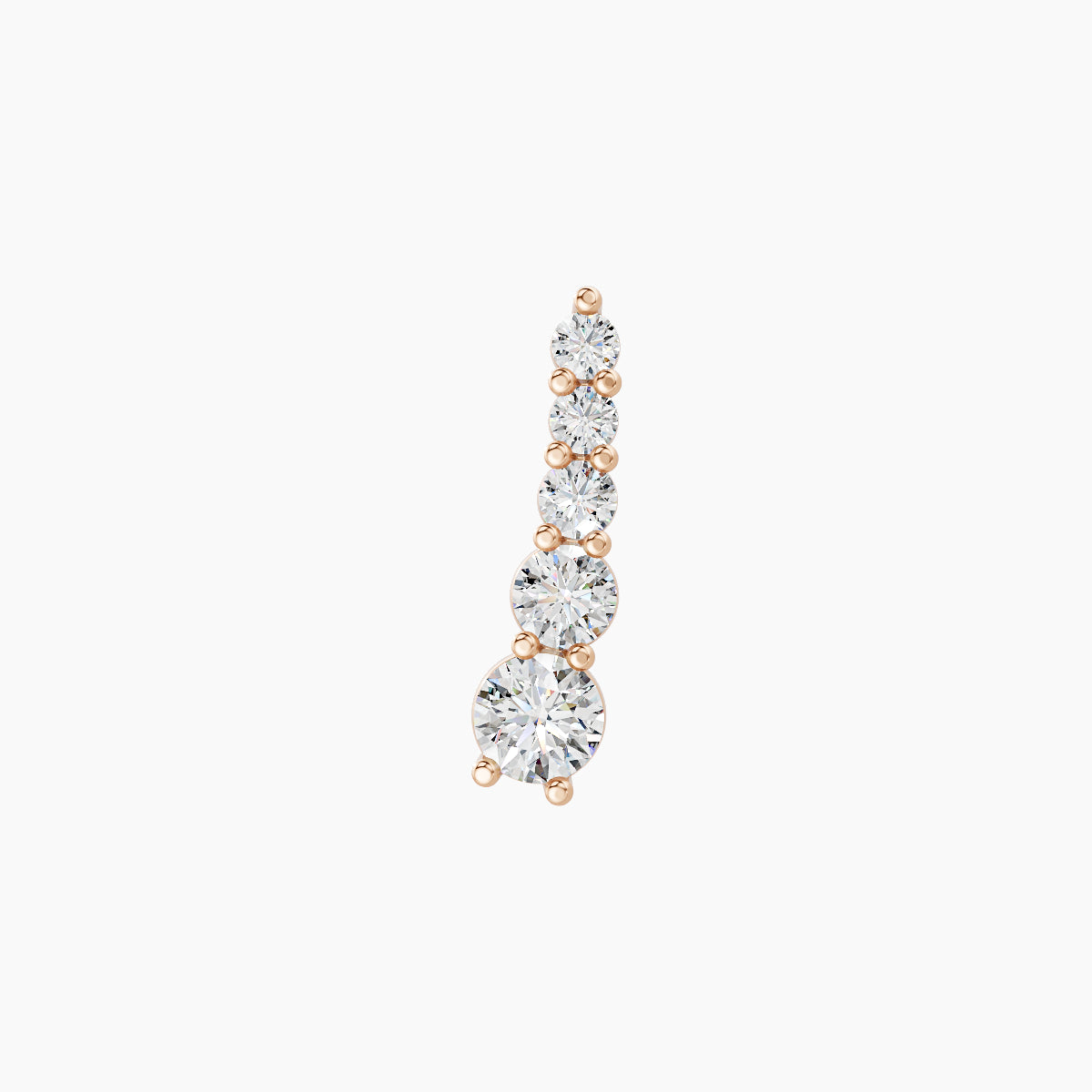 Serthus | 18k Rose Gold 10 mm 8 mm Long Diamond Left Piercing