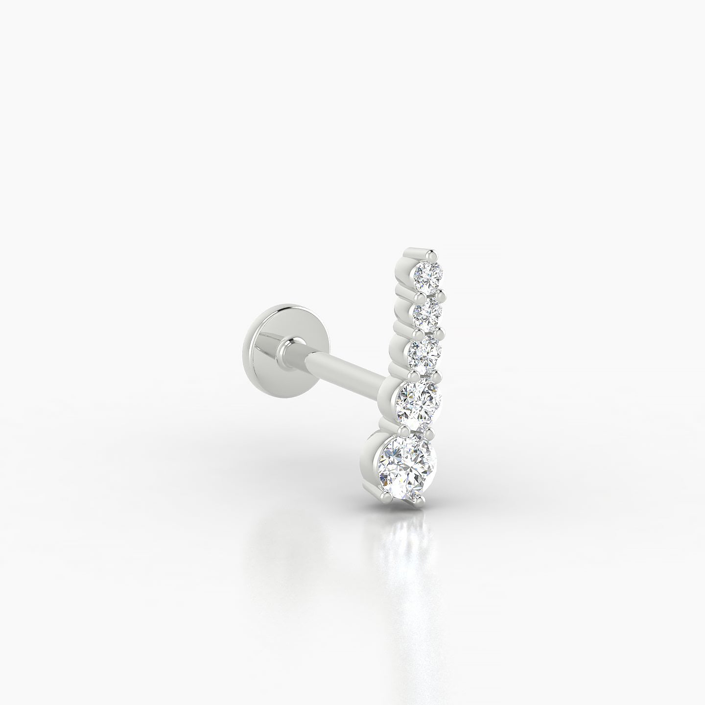 Serthus | 18k White Gold 10 mm 8 mm Long Diamond Left Piercing