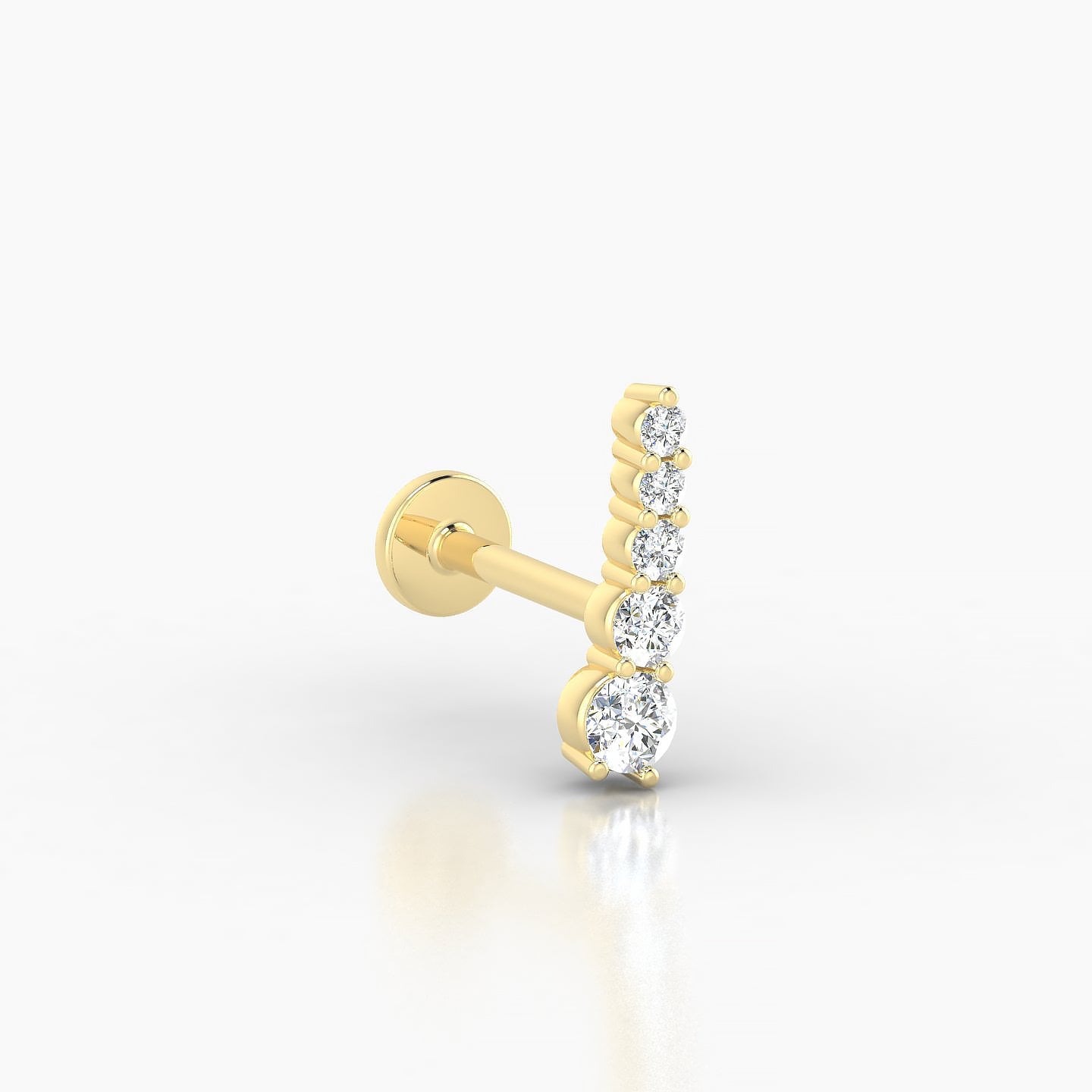 Serthus | 18k Yellow Gold 10 mm 8 mm Long Diamond Left Piercing