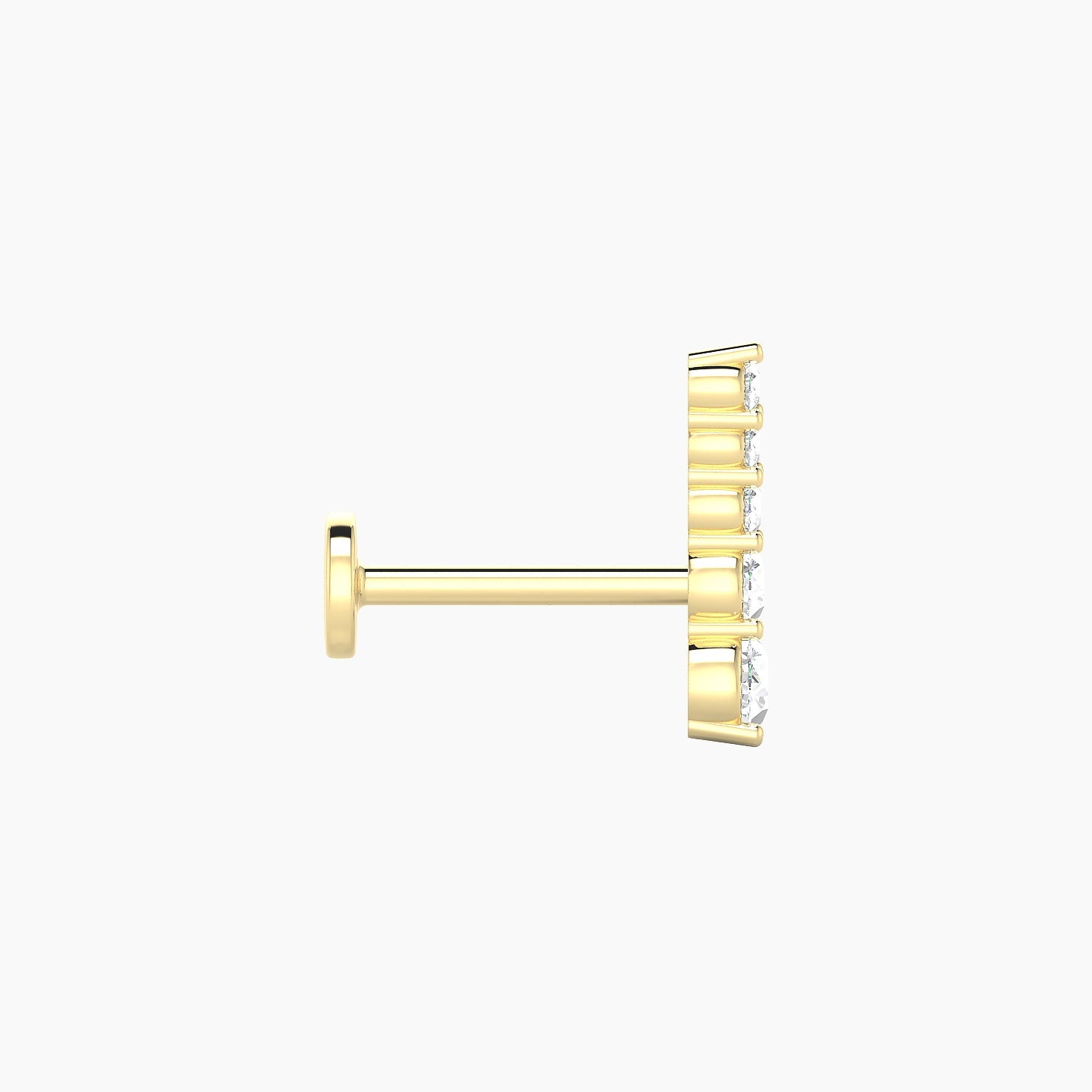 Serthus | 18k Yellow Gold 10 mm 8 mm Long Diamond Left Piercing