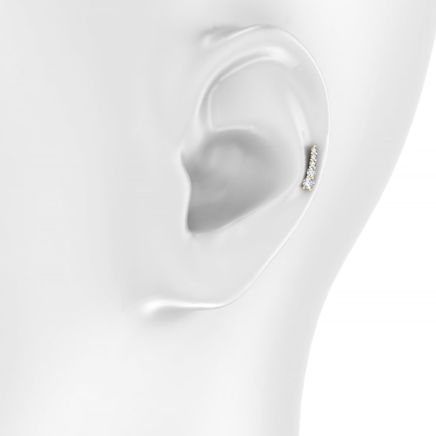 Serthus | 18k Yellow Gold 10 mm 8 mm Long Diamond Left Piercing