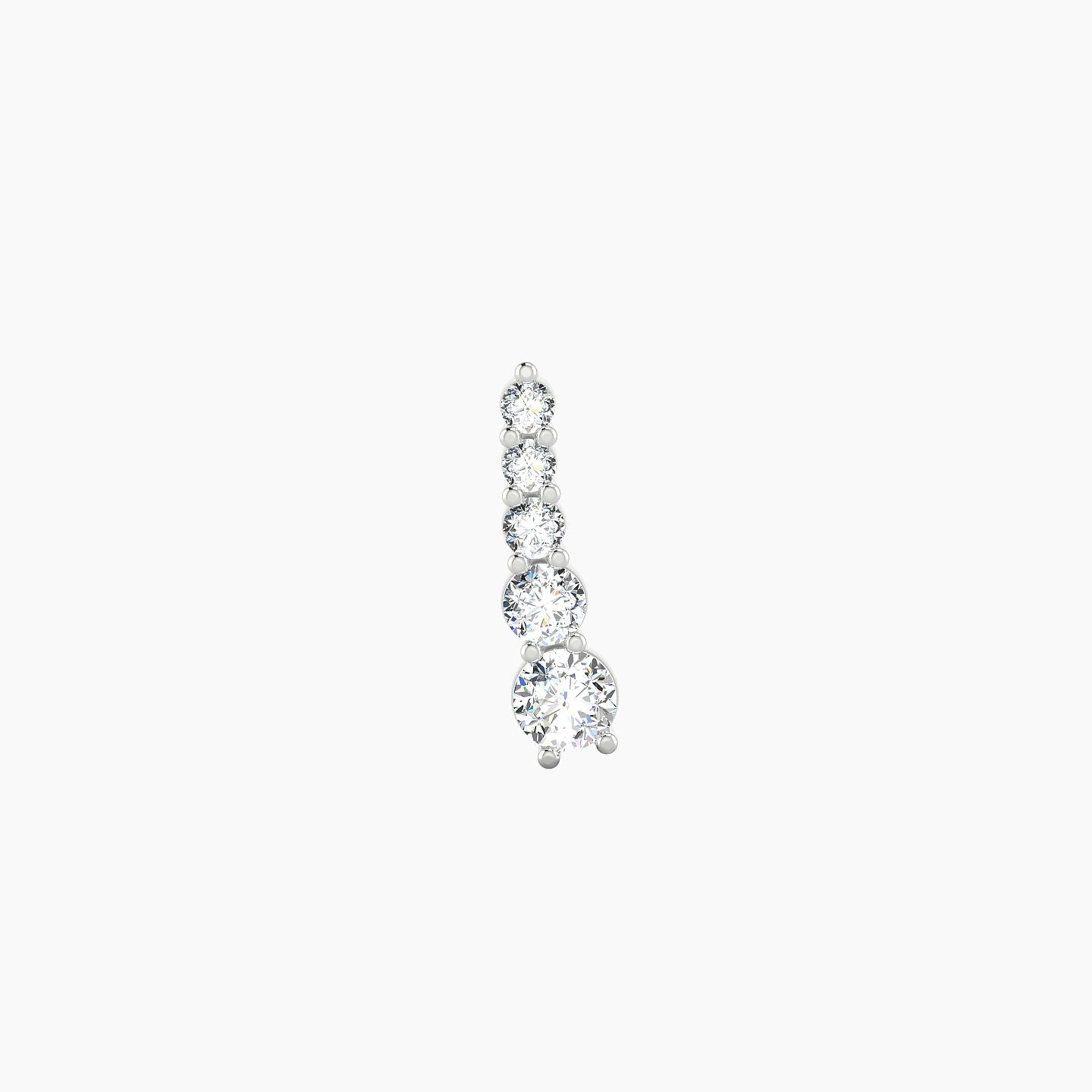 Serthus | 18k White Gold 10 mm 8 mm Long Diamond Right Piercing