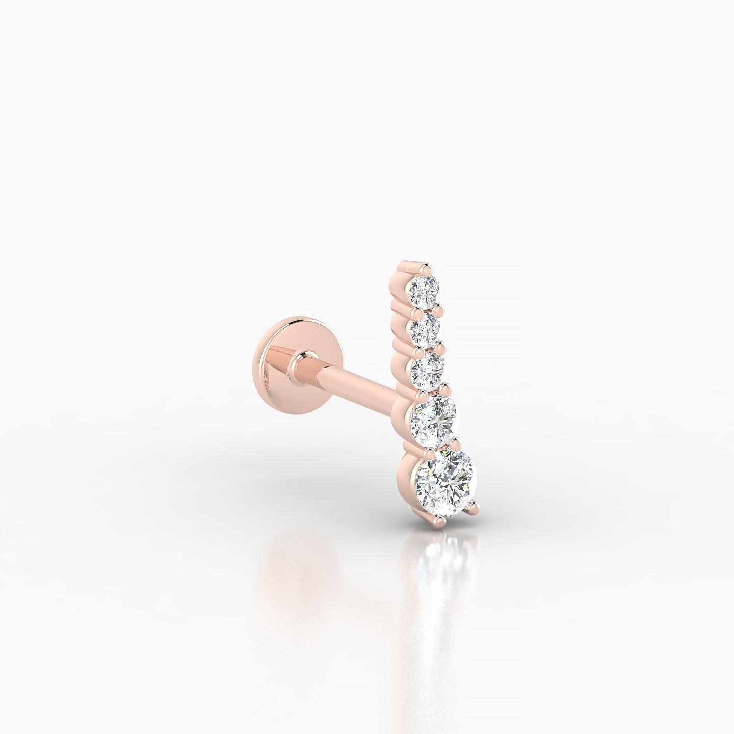 Serthus | 18k Rose Gold 10 mm 8 mm Long Diamond Right Piercing
