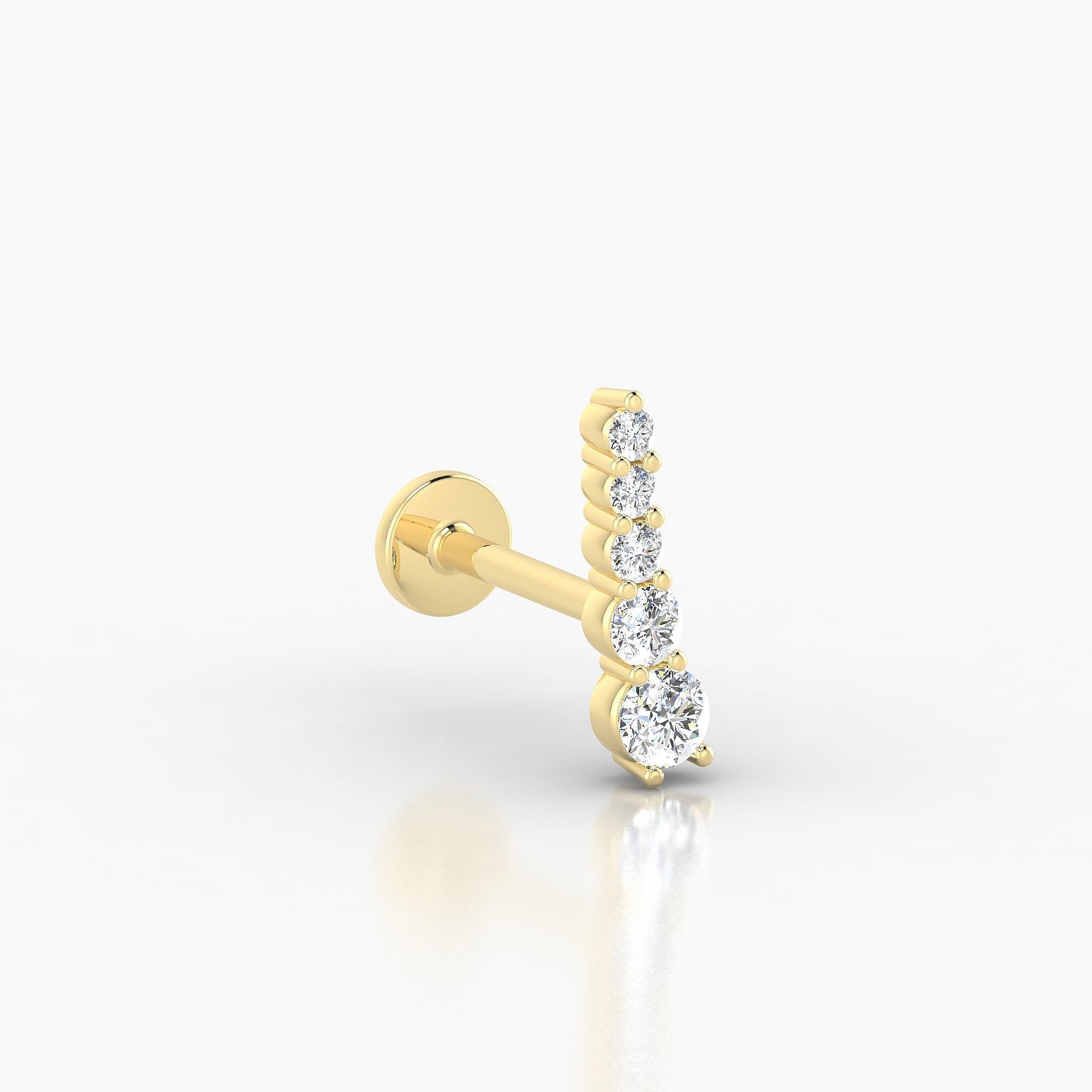 Serthus | 18k Yellow Gold 10 mm 8 mm Long Diamond Right Piercing