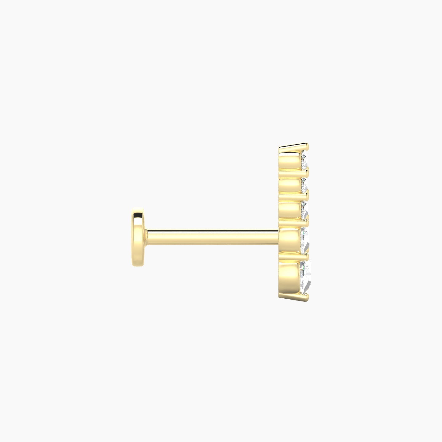 Serthus | 18k Yellow Gold 10 mm 8 mm Long Diamond Right Piercing