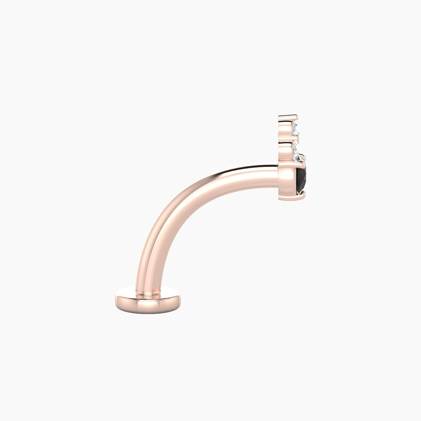 Sif | 18k Rose Gold 10 mm 5.5 mm Black Diamond & Diamond Floating Navel Piercing