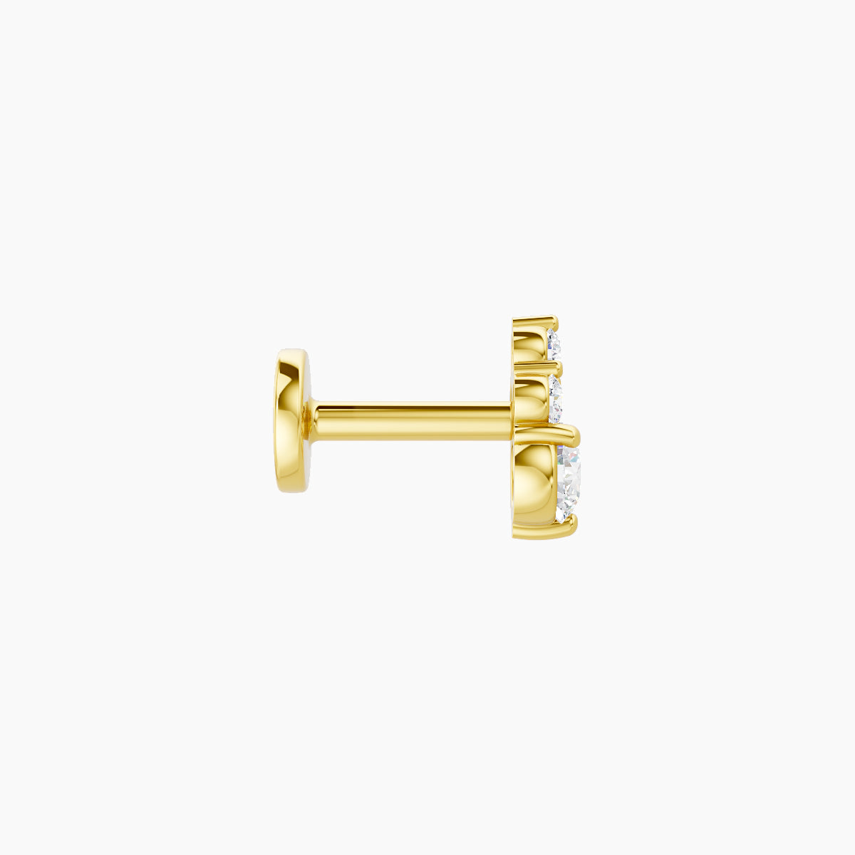 Sif | 18k Yellow Gold 5.5 mm 5 mm Diamond Nose Piercing
