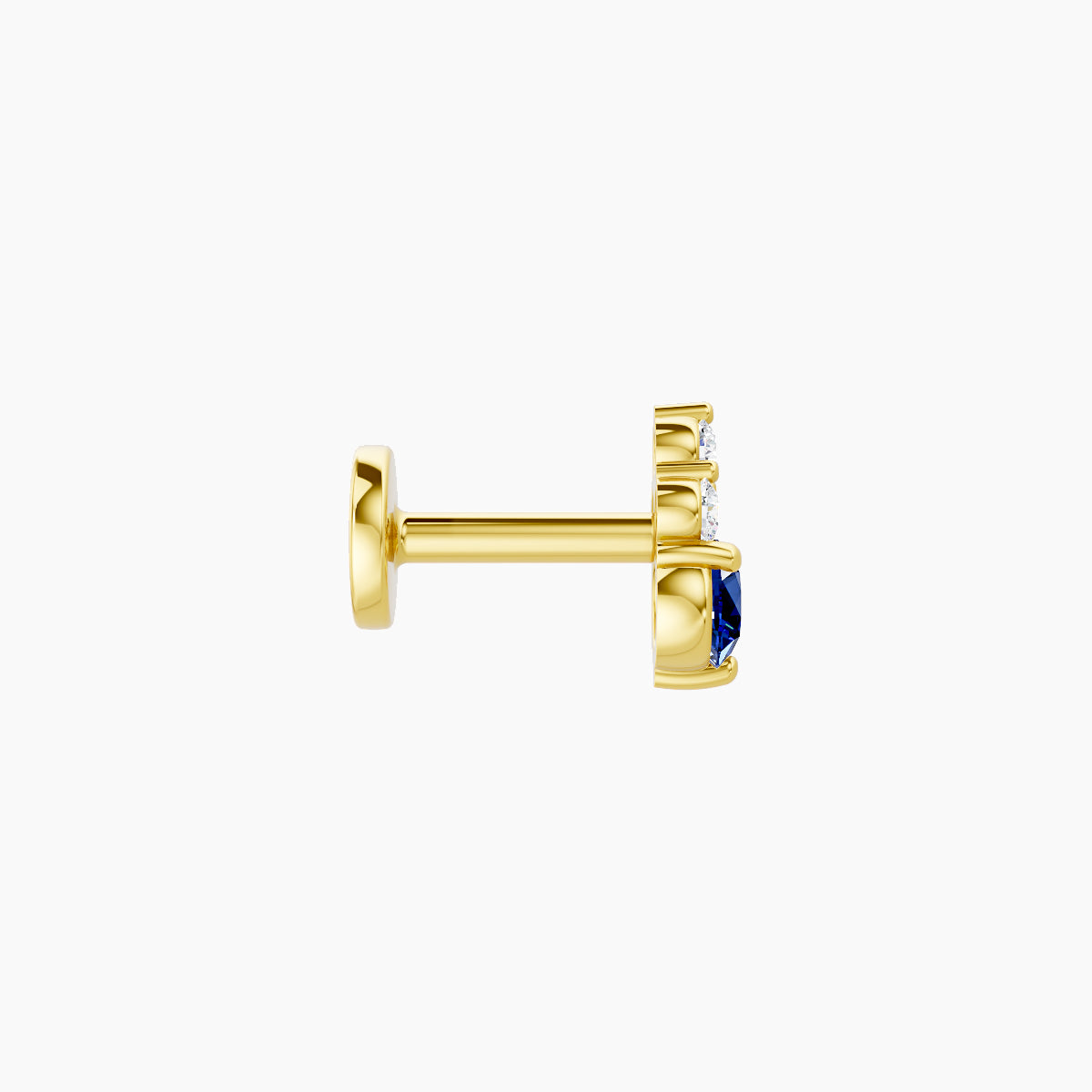 Sif | 18k Yellow Gold 5 mm 5.5 mm Sapphire & Diamond Nose Piercing