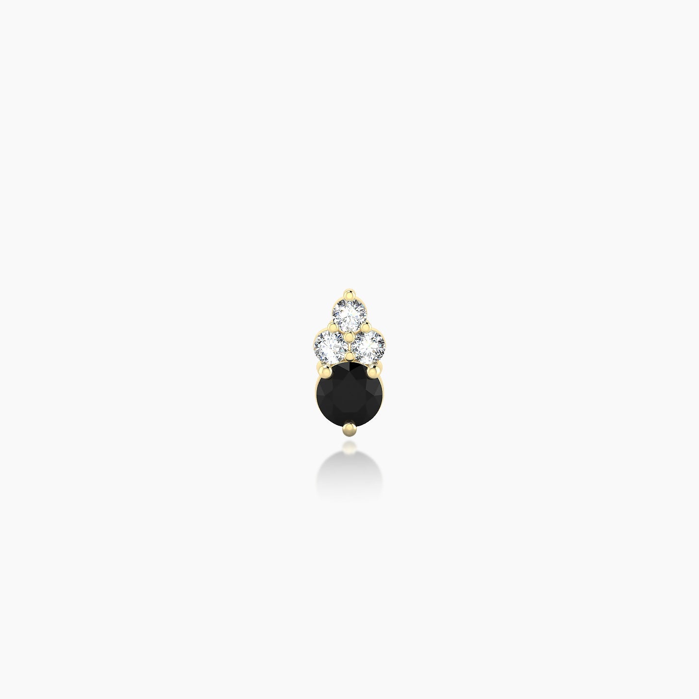 Sif | 18k Yellow Gold 5 mm 5.5 mm Black Diamond & Diamond Nose Piercing