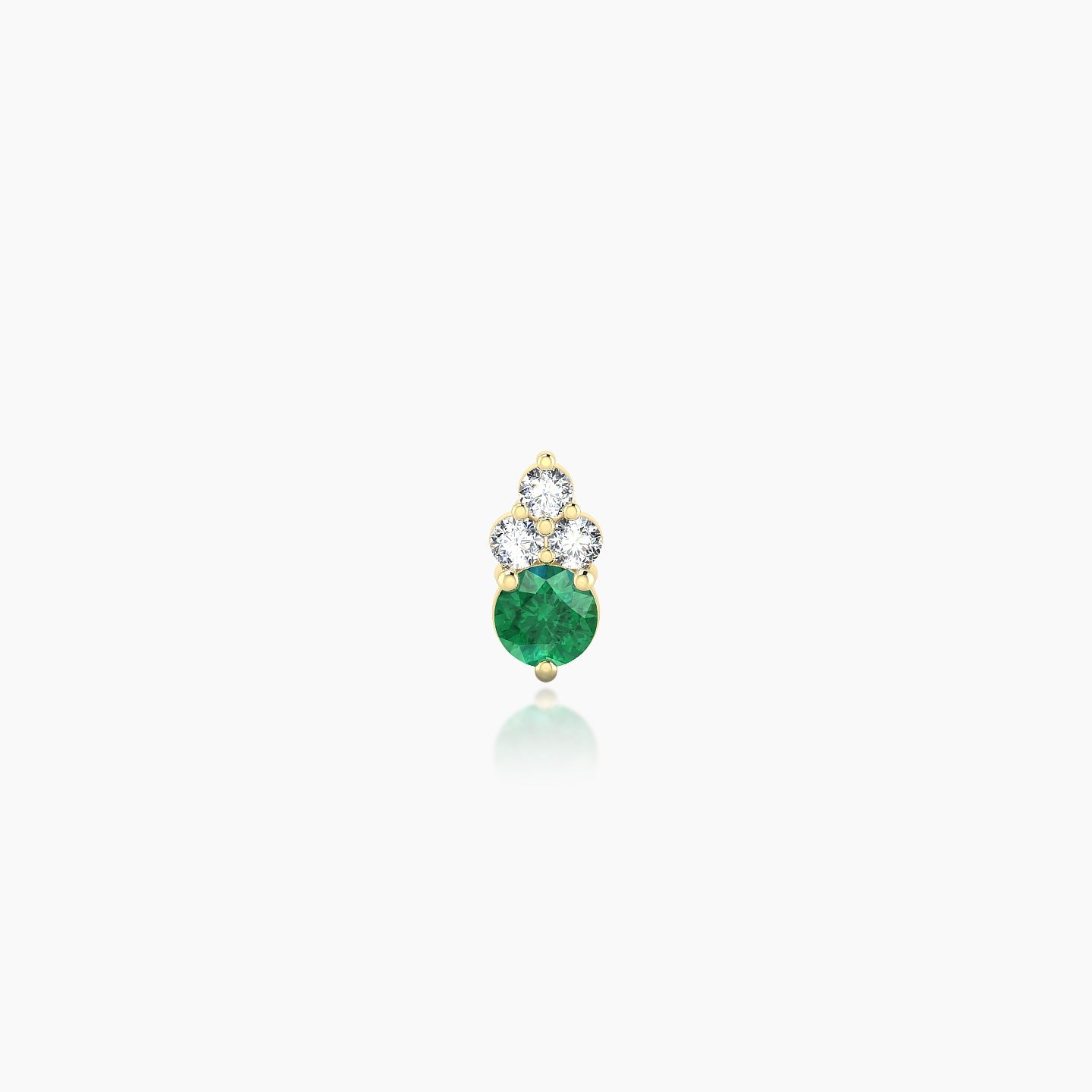 Sif | 18k Yellow Gold 5 mm 5.5 mm Emerald & Diamond Nose Piercing