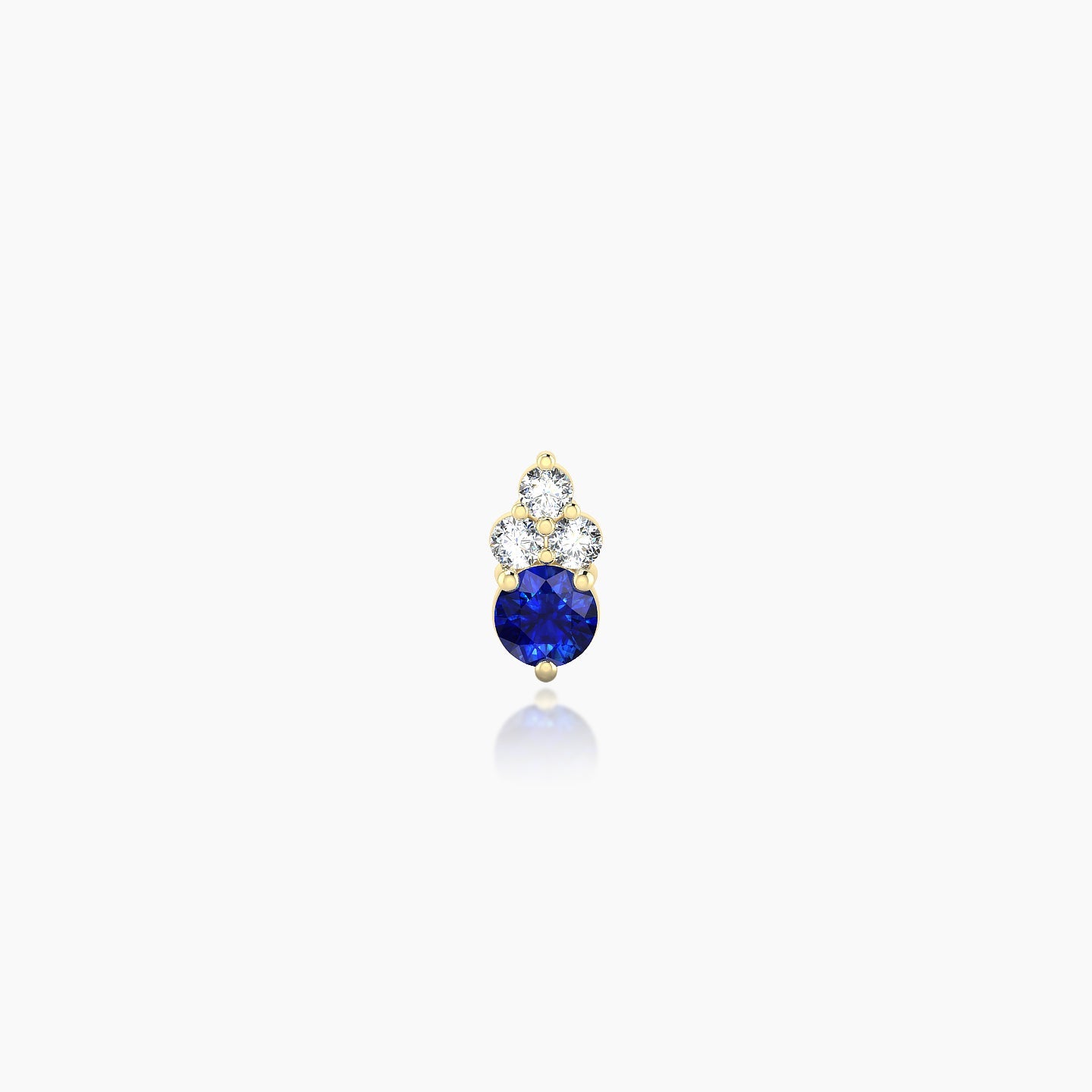 Sif | 18k Yellow Gold 5 mm 5.5 mm Sapphire & Diamond Nose Piercing