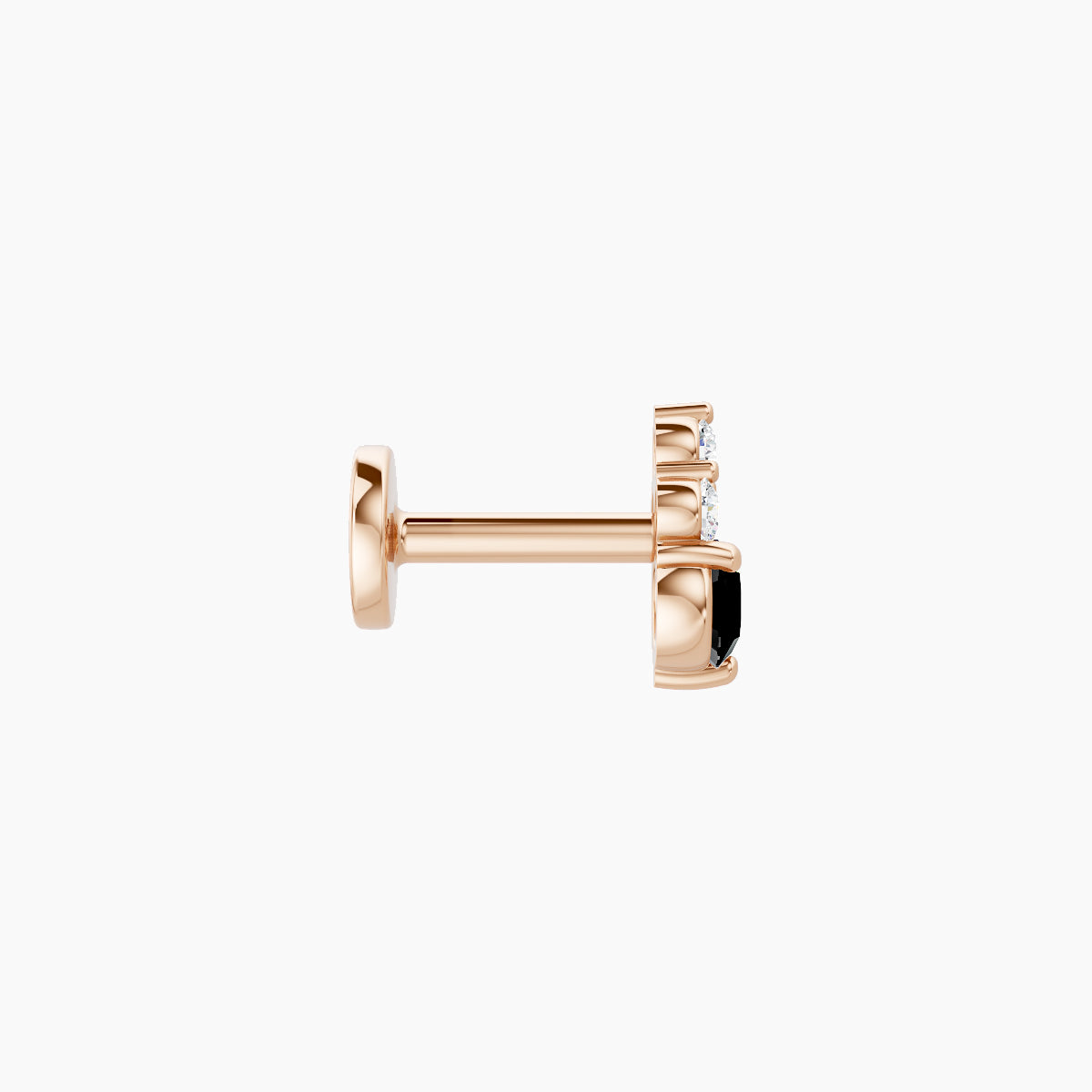 Sif | 18k Rose Gold 5 mm 5.5 mm Black Diamond & Diamond Piercing
