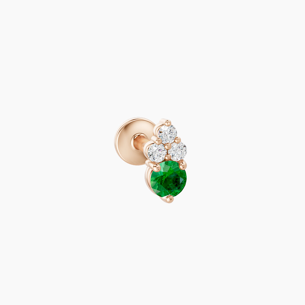Sif | 18k Rose Gold 5 mm 5.5 mm Emerald & Diamond Piercing
