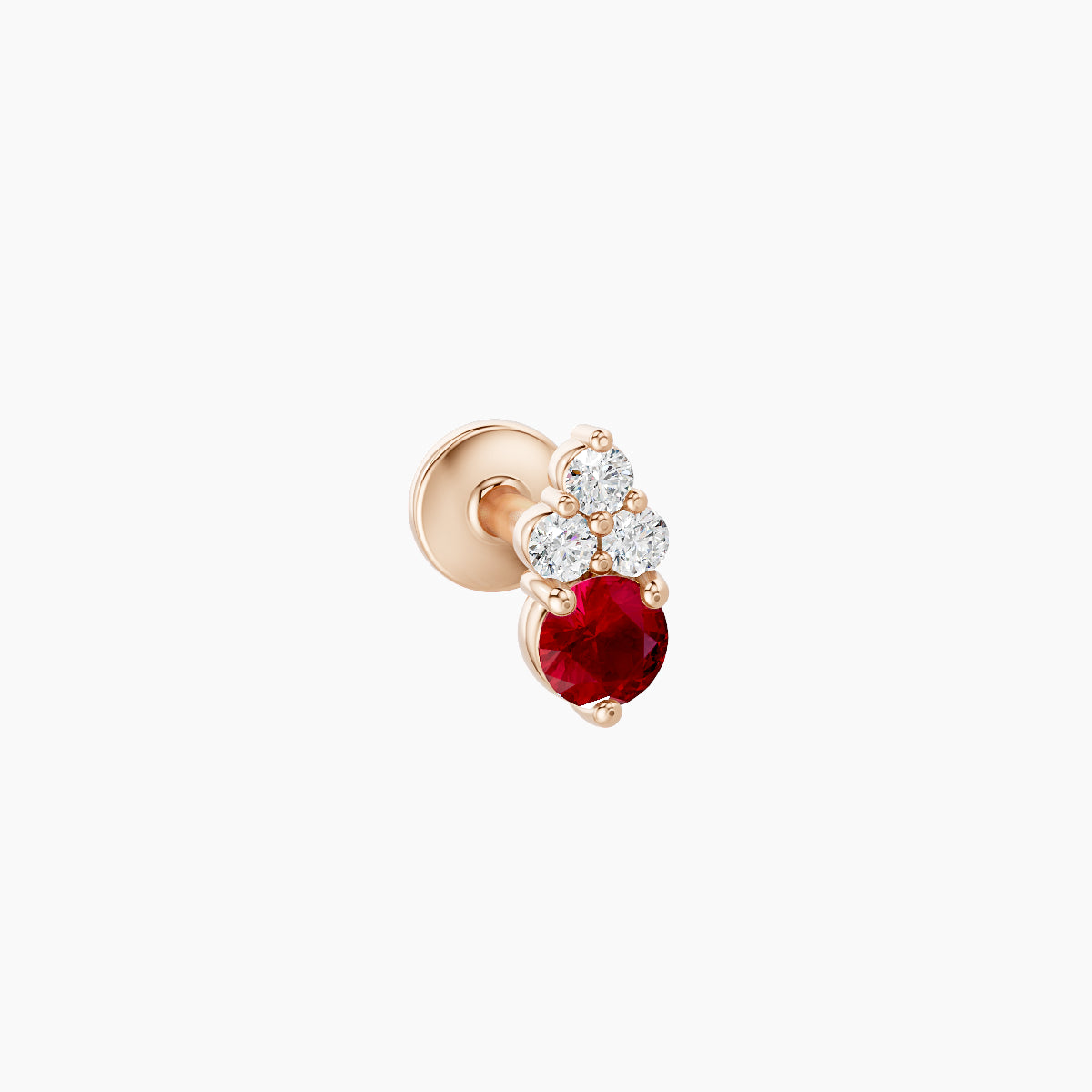 Sif | 18k Rose Gold 5 mm 5.5 mm Ruby & Diamond Piercing