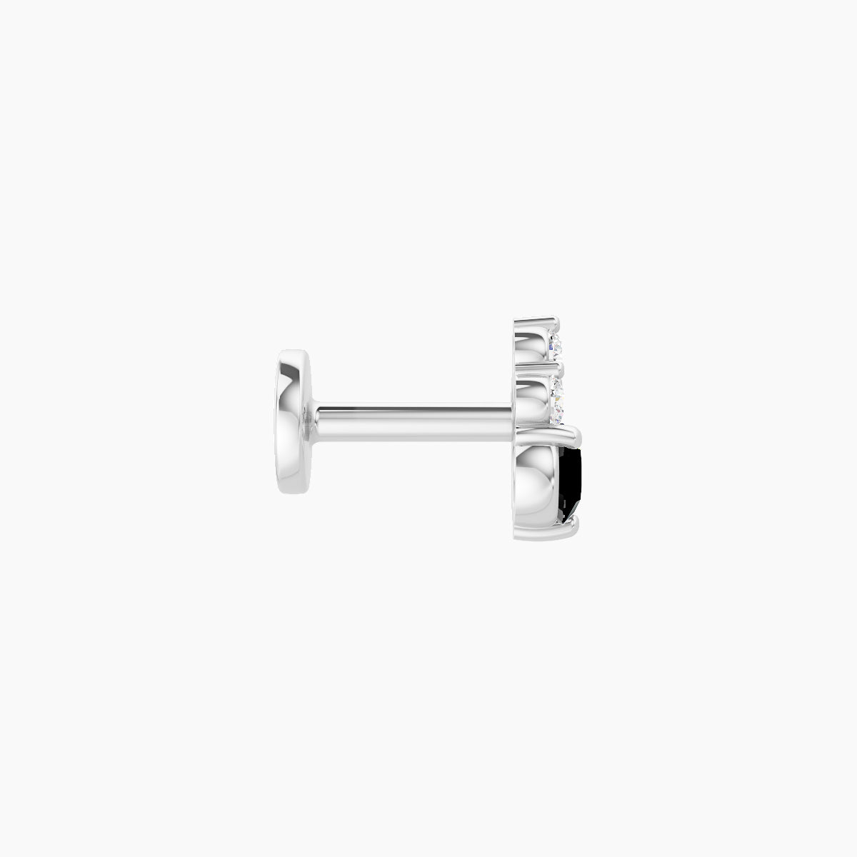 Sif | 18k White Gold 5 mm 5.5 mm Black Diamond & Diamond Piercing