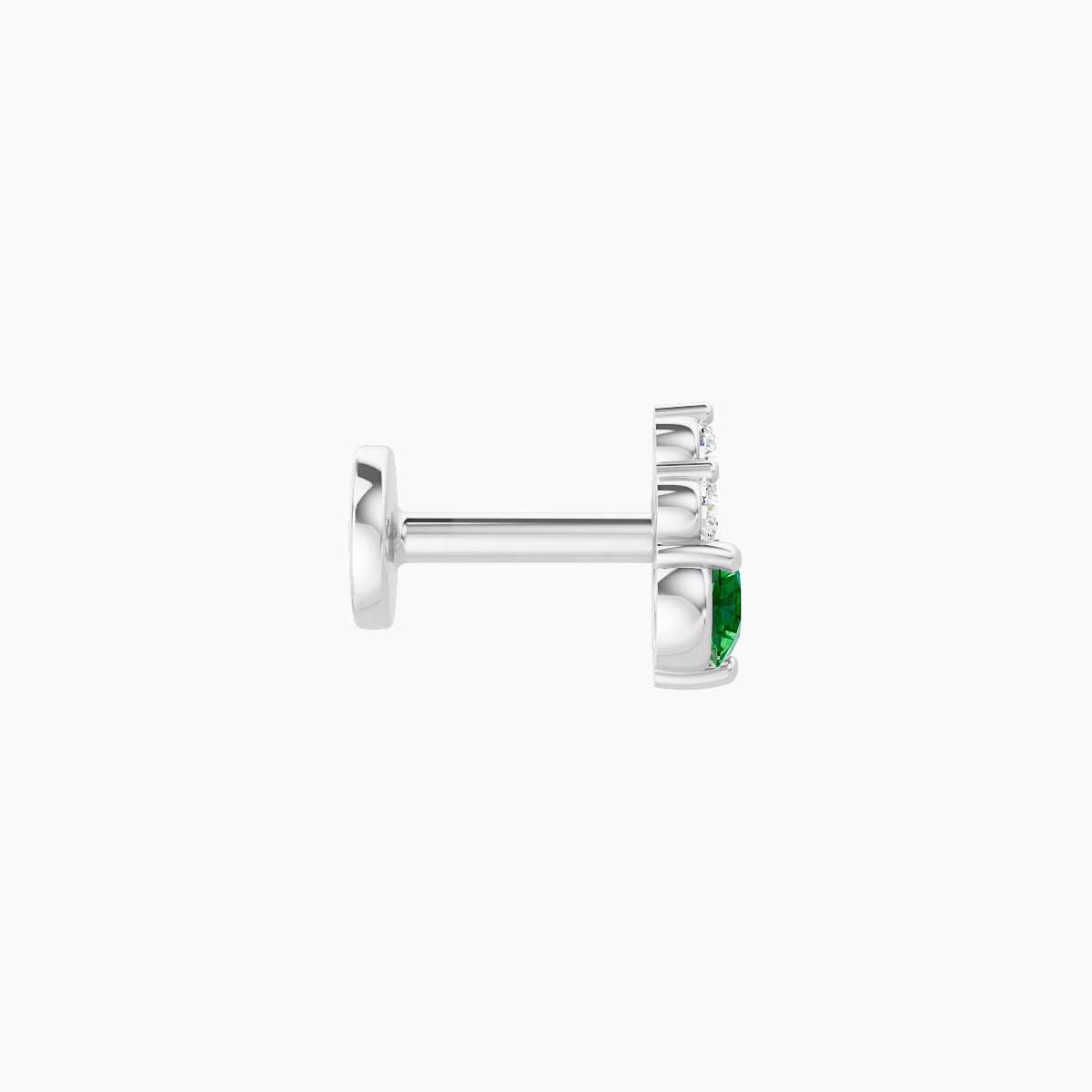 Sif | 18k White Gold 5 mm 5.5 mm Emerald & Diamond Piercing