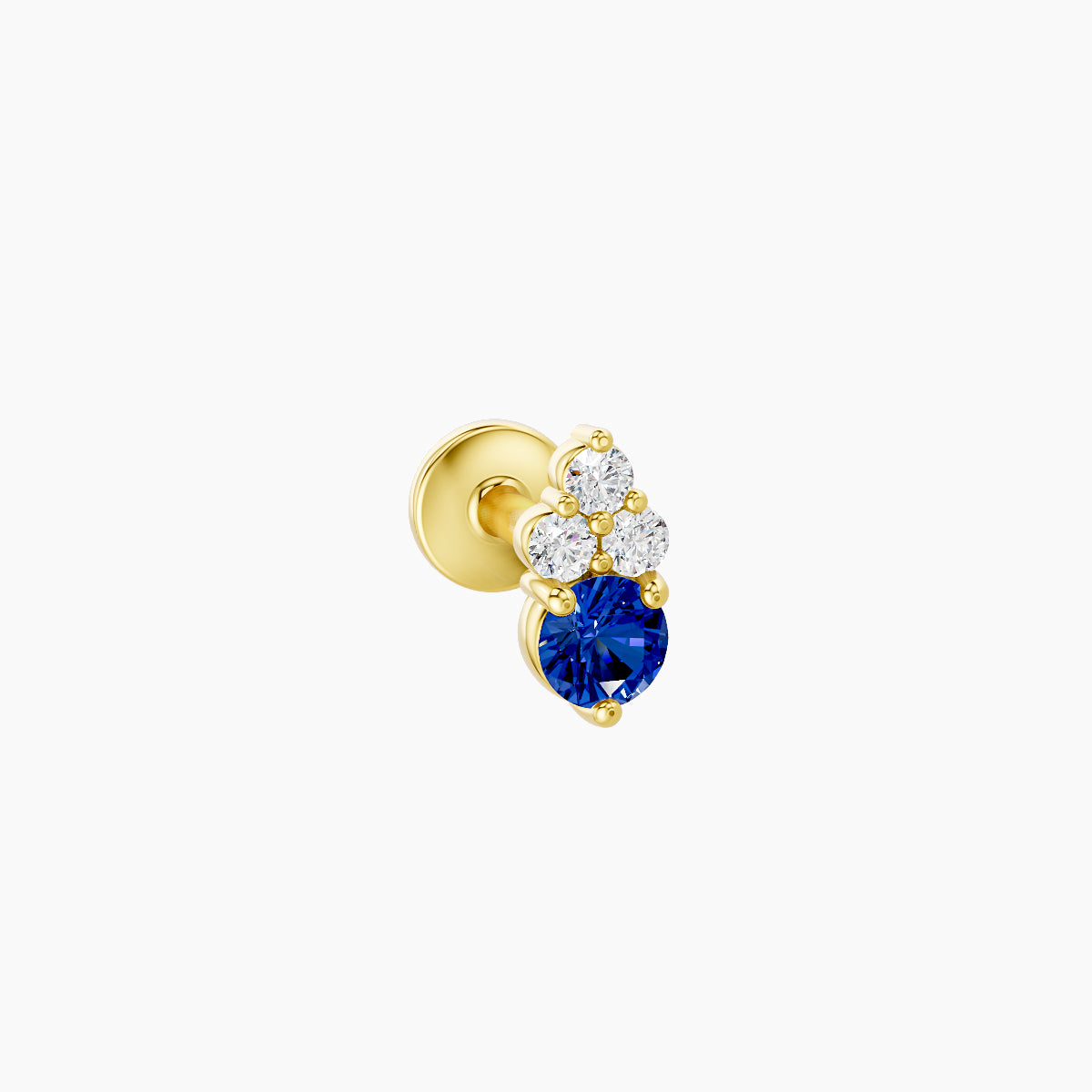 Sif | 18k Yellow Gold 5 mm 5.5 mm Sapphire & Diamond Piercing