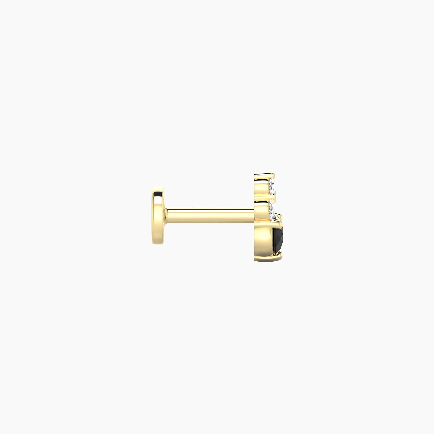 Sif | 18k Yellow Gold 5 mm 5.5 mm Black Diamond & Diamond Piercing
