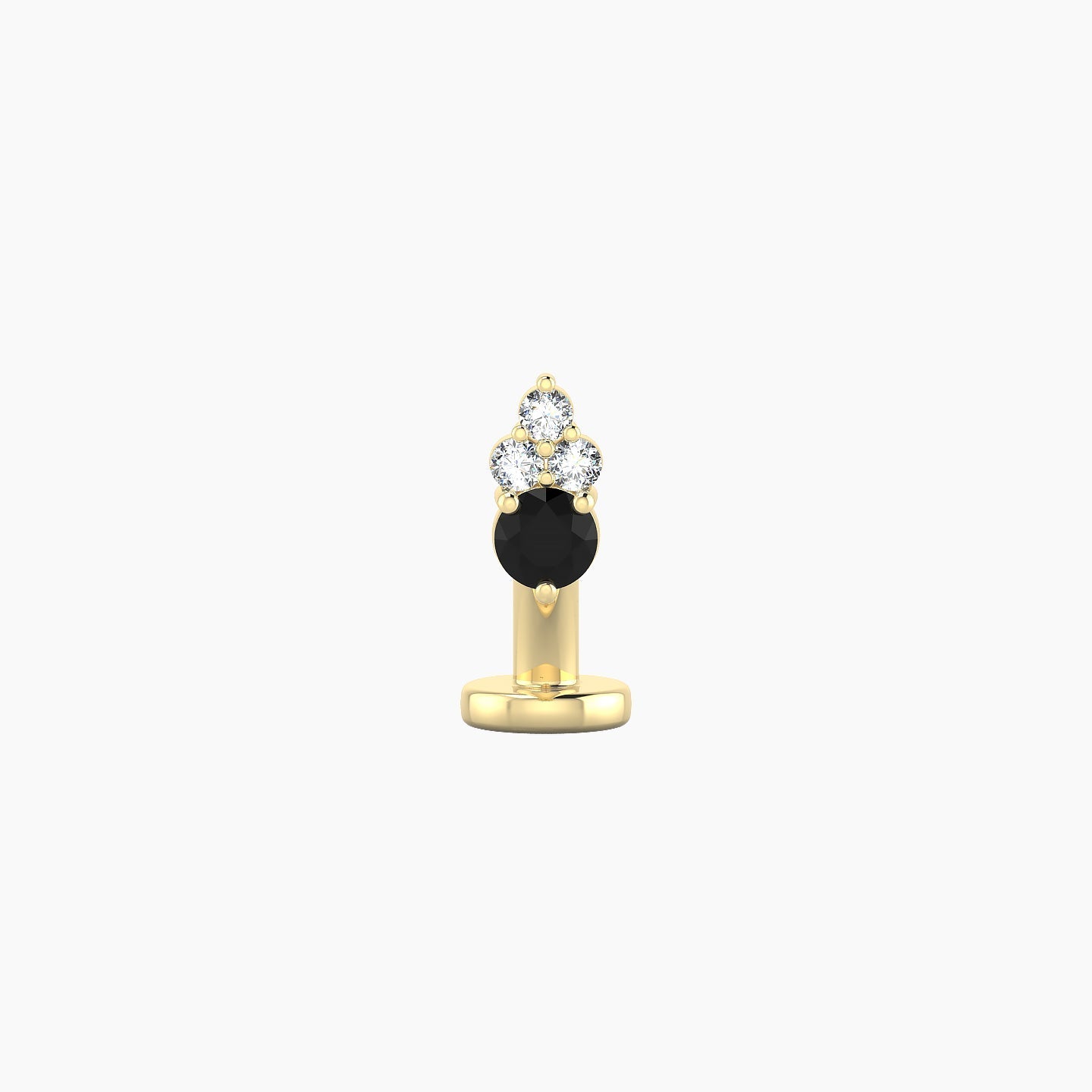 Sif | 18k Yellow Gold 6 mm 5.5 mm Black Diamond & Diamond Floating Navel Piercing