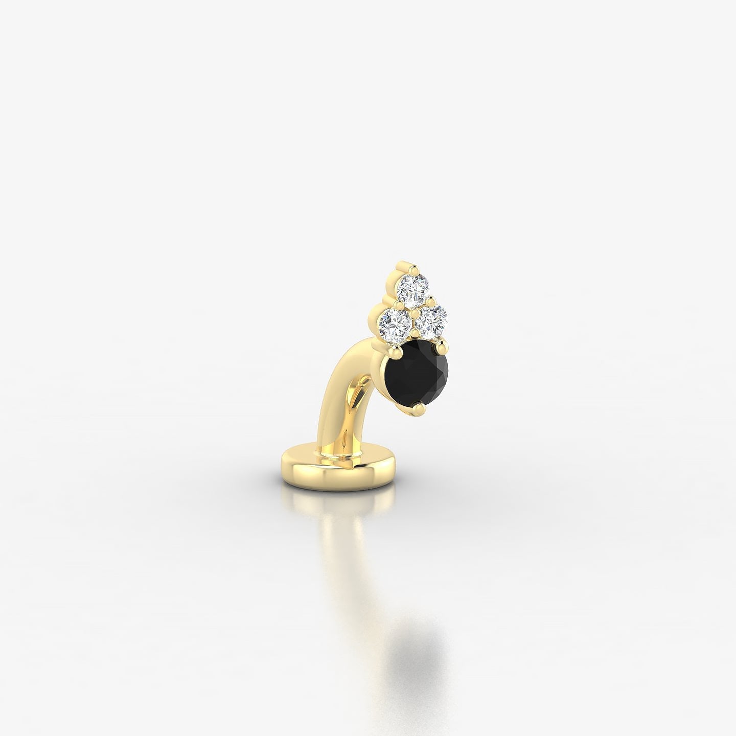 Sif | 18k Yellow Gold 6 mm 5.5 mm Black Diamond & Diamond Floating Navel Piercing