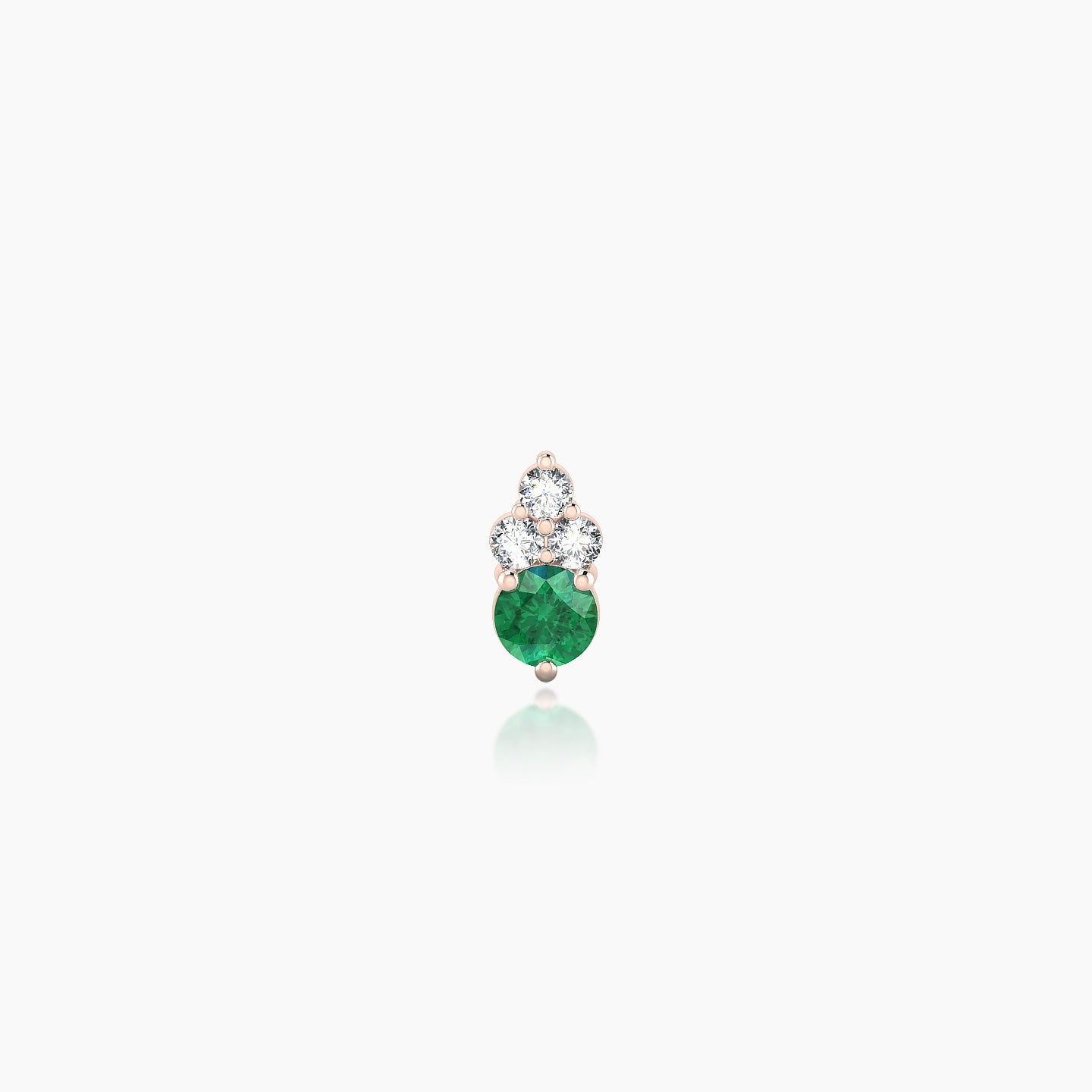Sif | 18k Rose Gold 6.5 mm 5.5 mm Emerald & Diamond Nose Piercing