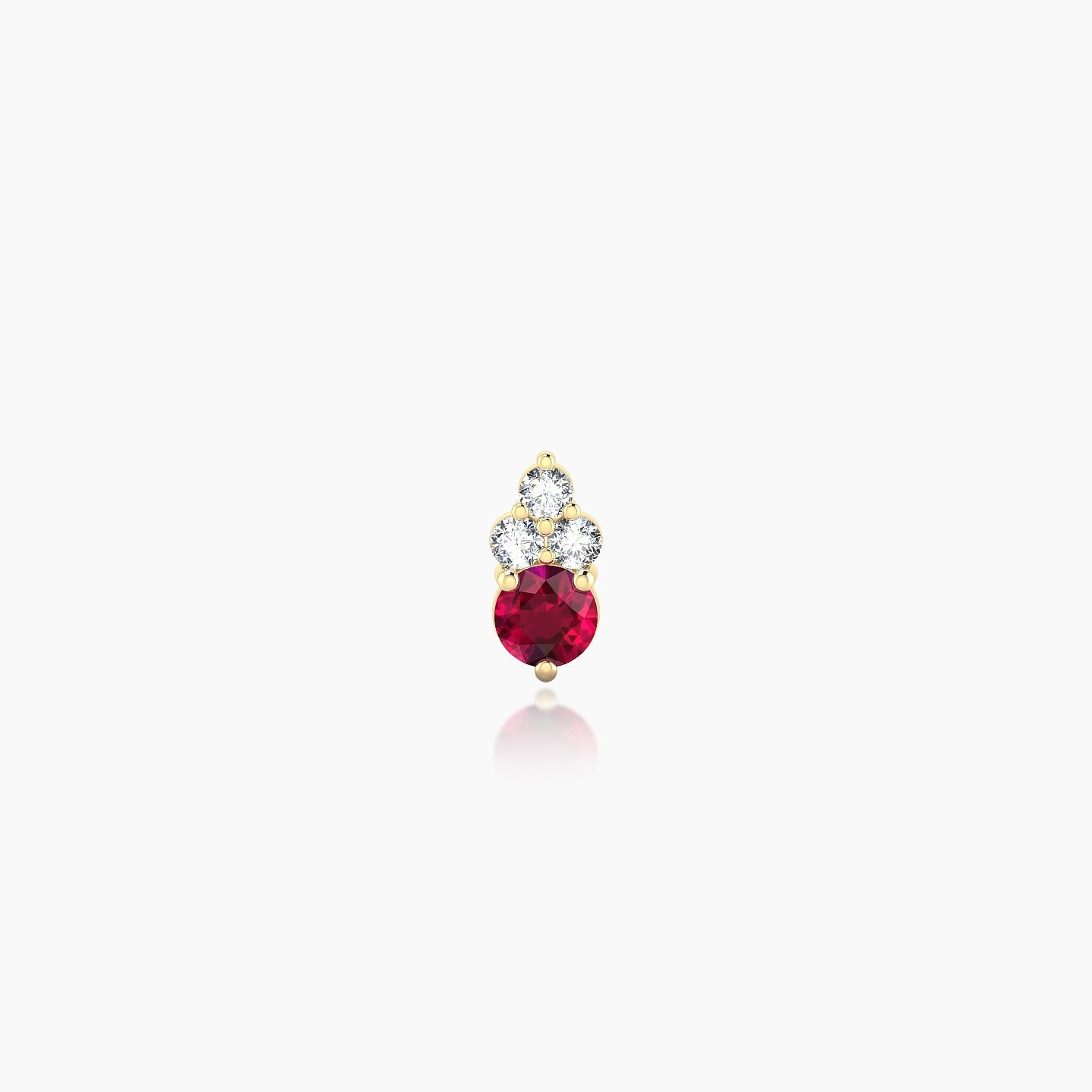 Sif | 18k Yellow Gold 6.5 mm 5.5 mm Ruby & Diamond Nose Piercing
