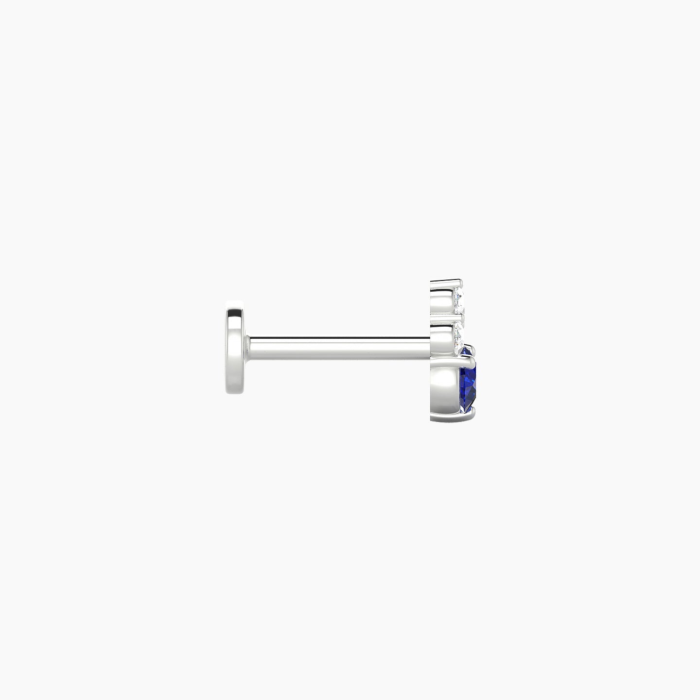 Sif | 18k White Gold 6.5 mm 5.5 mm Sapphire & Diamond Nose Piercing
