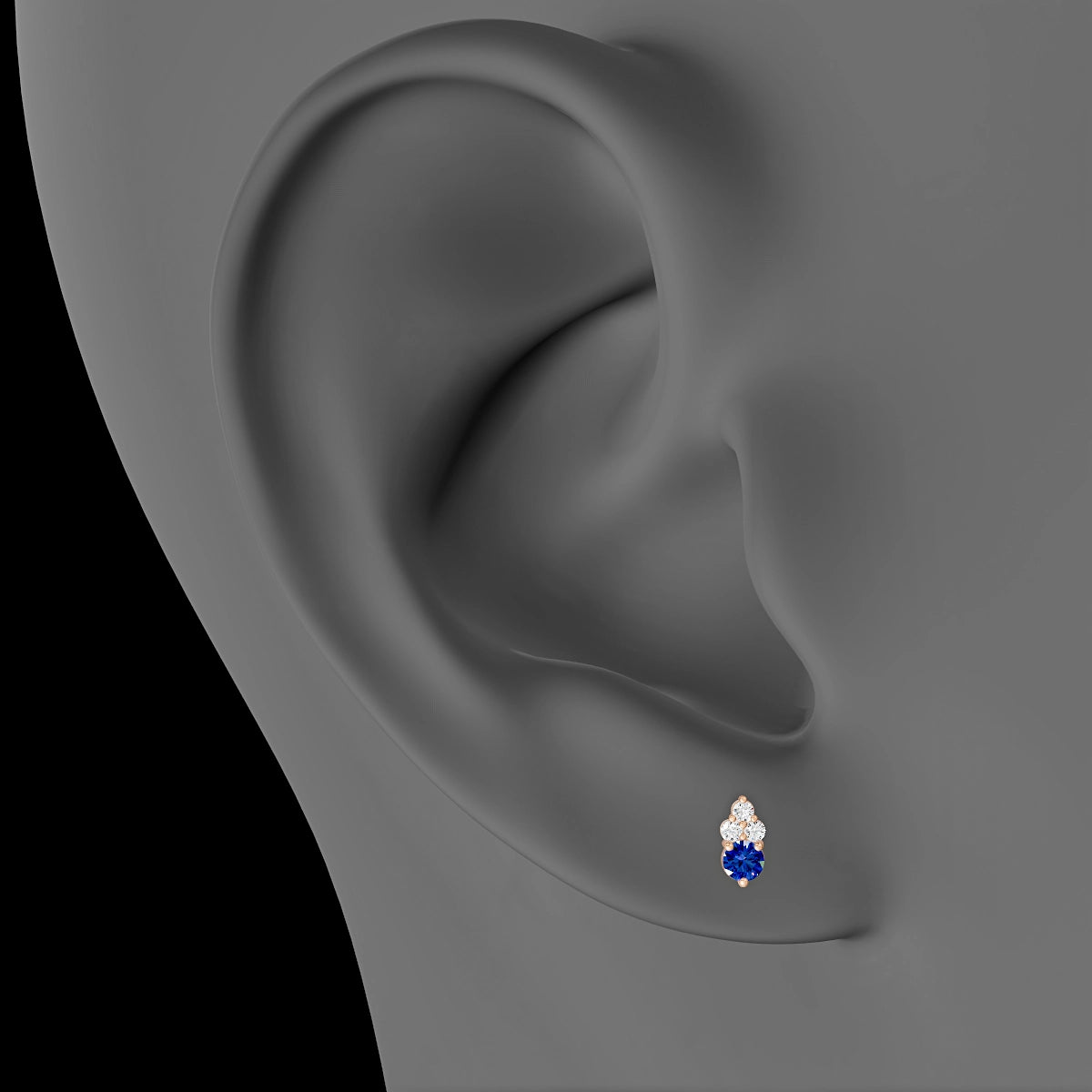 Sif | 18k Rose Gold 6.5 mm 5.5 mm Sapphire & Diamond Piercing