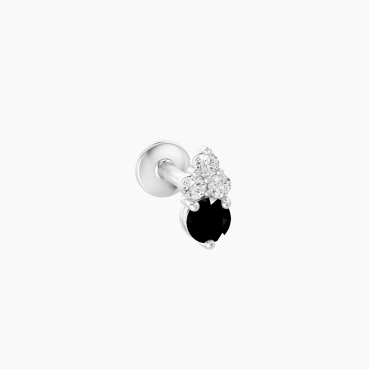 Sif | 18k White Gold 6.5 mm 5.5 mm Black Diamond & Diamond Piercing