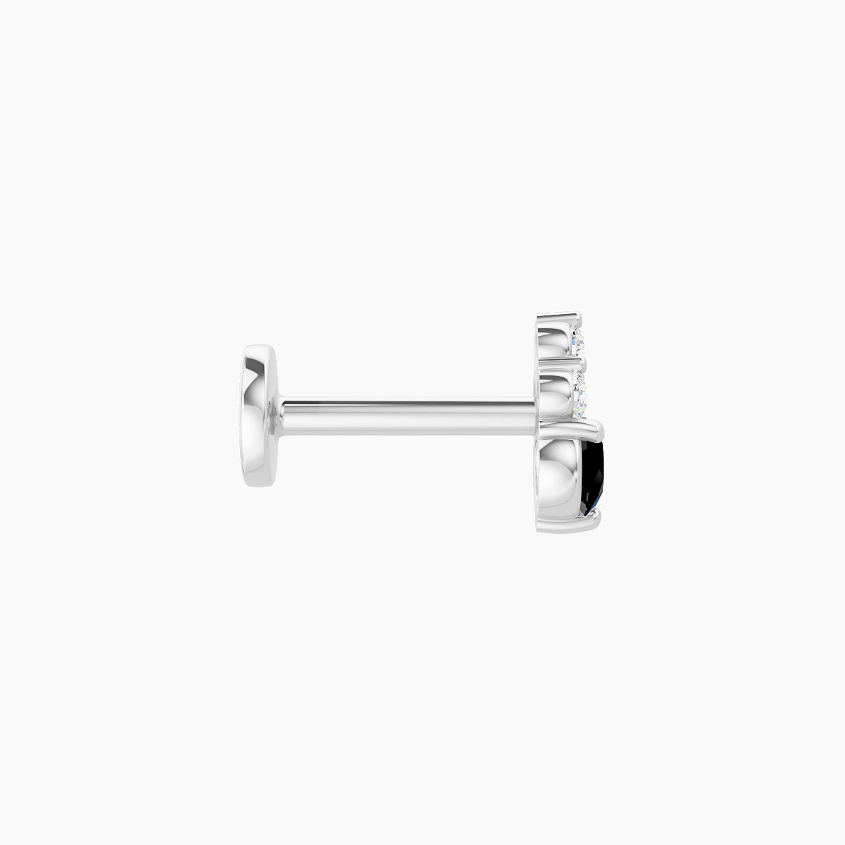 Sif | 18k White Gold 6.5 mm 5.5 mm Black Diamond & Diamond Piercing