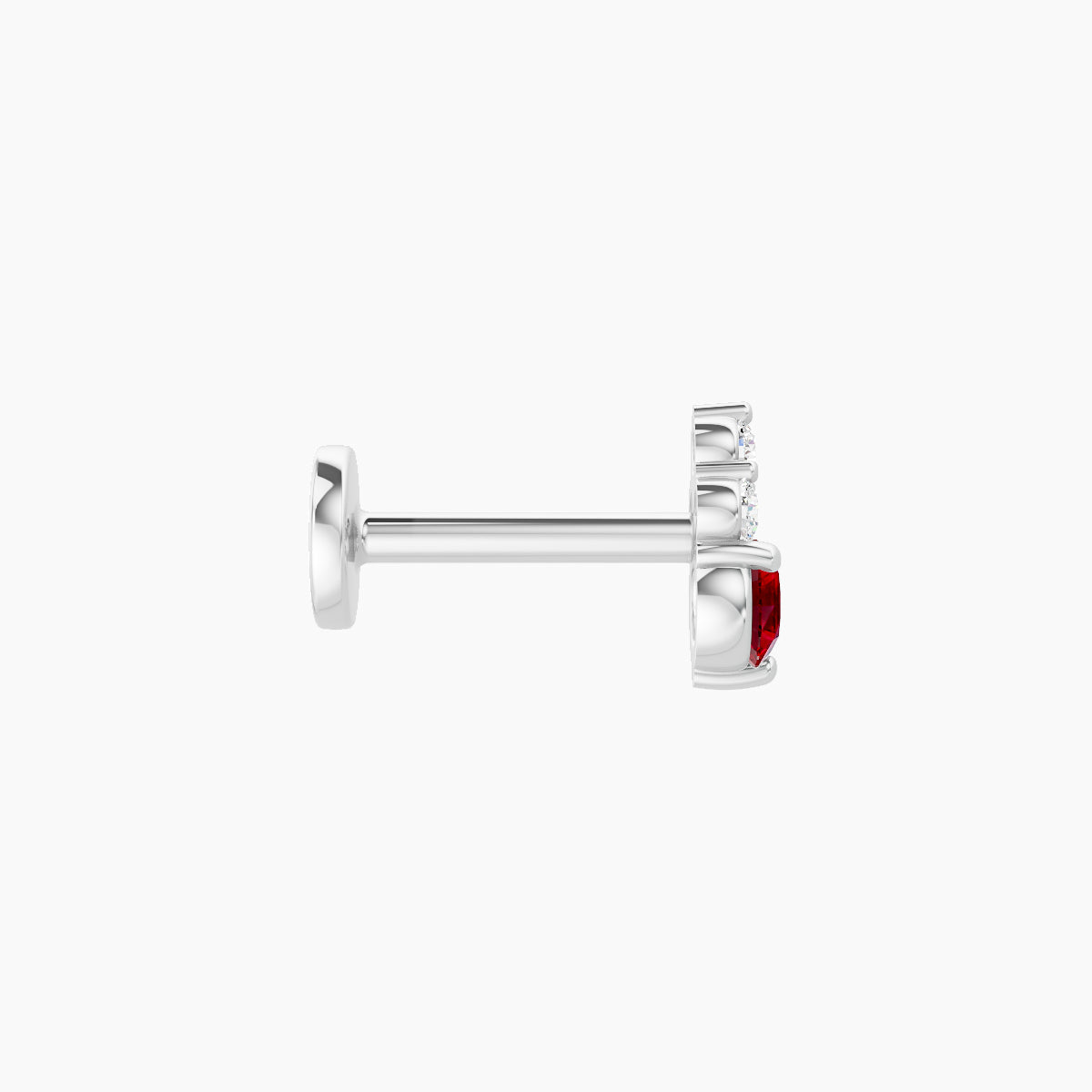 Sif | 18k White Gold 6.5 mm 5.5 mm Ruby & Diamond Piercing