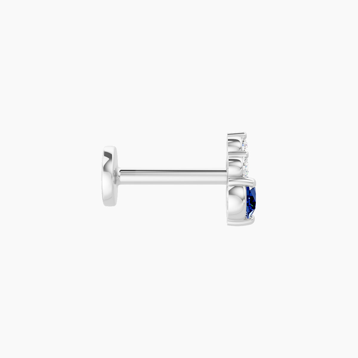 Sif | 18k White Gold 6.5 mm 5.5 mm Sapphire & Diamond Piercing