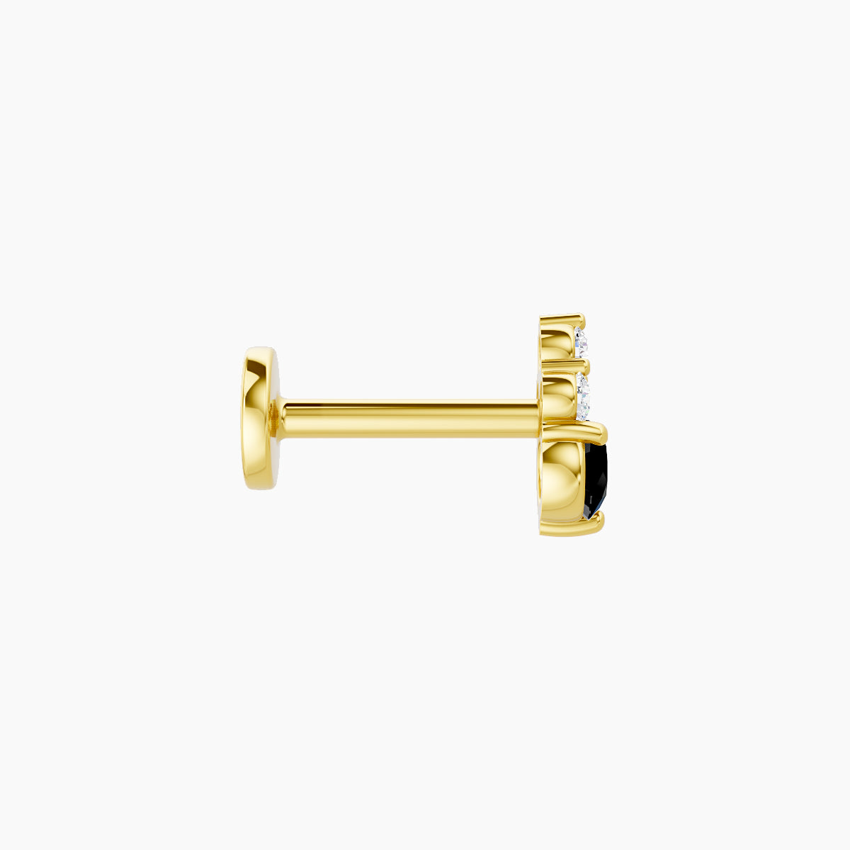 Sif | 18k Yellow Gold 6.5 mm 5.5 mm Black Diamond & Diamond Piercing